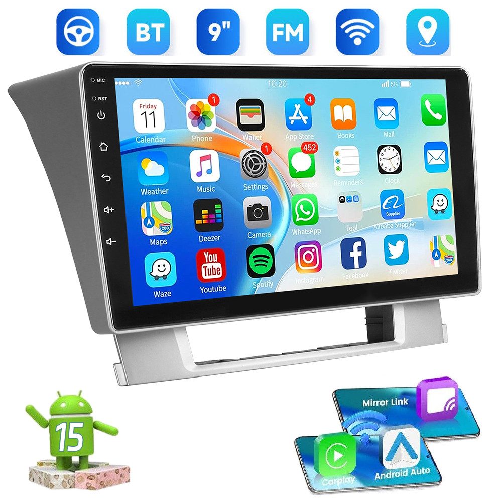 ESSGOO DAB+ Android 15 Wireless Carplay Für Opel Astra J 2010-2014 GPS Navi Autoradio (DAB+ (optional), 4+64GB(optional), RDS, AM, FM, Carplay Android Auto Bluetooth EQ USB GPS Navi WIFI Touchscreen)