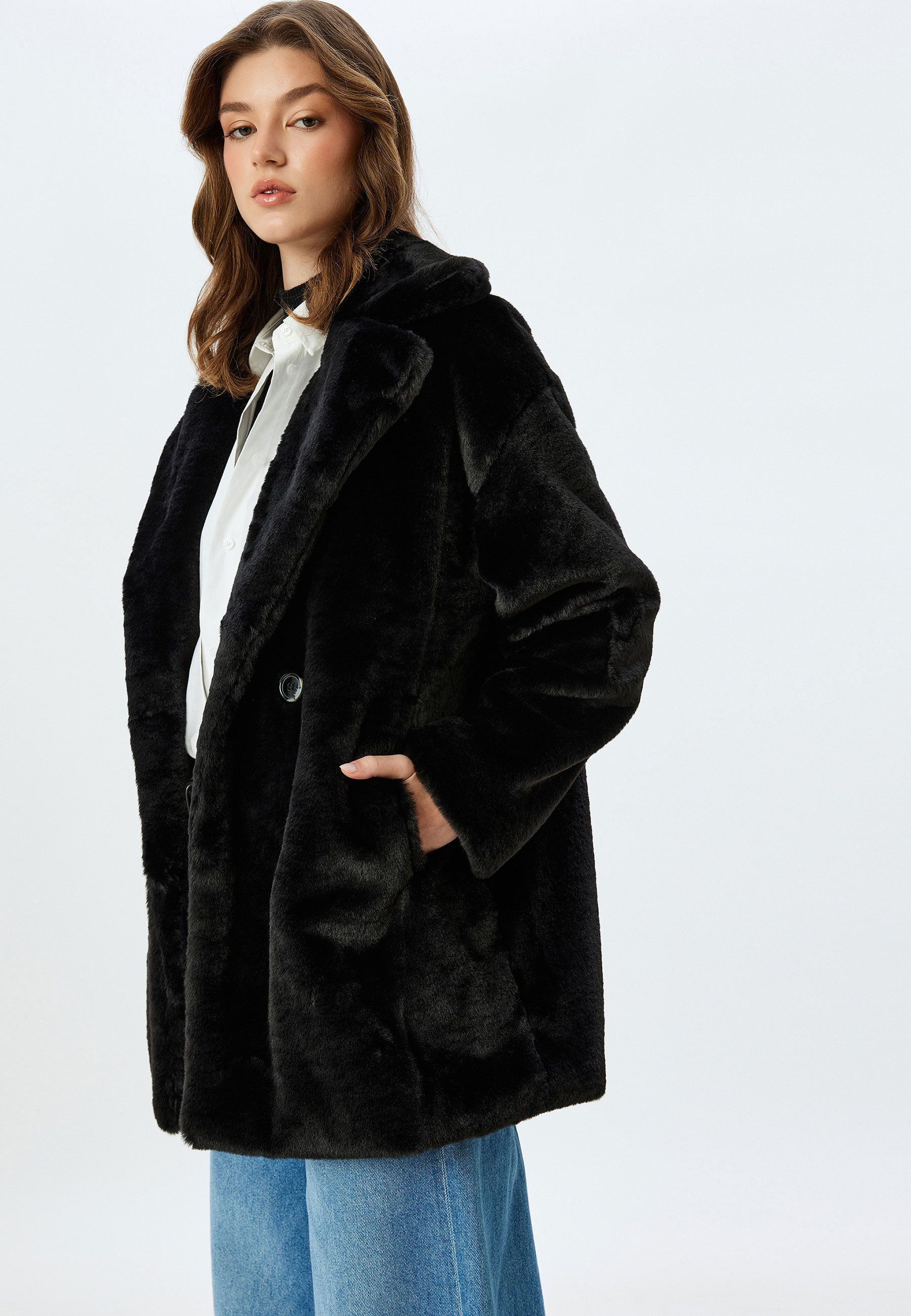 Koton Langmantel Regular Mit Knöpfen Langmantel