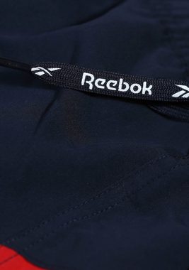 Reebok Badeshorts Ryan (1-St) asymmetrisch gestreift, geteilter Logoschriftzug