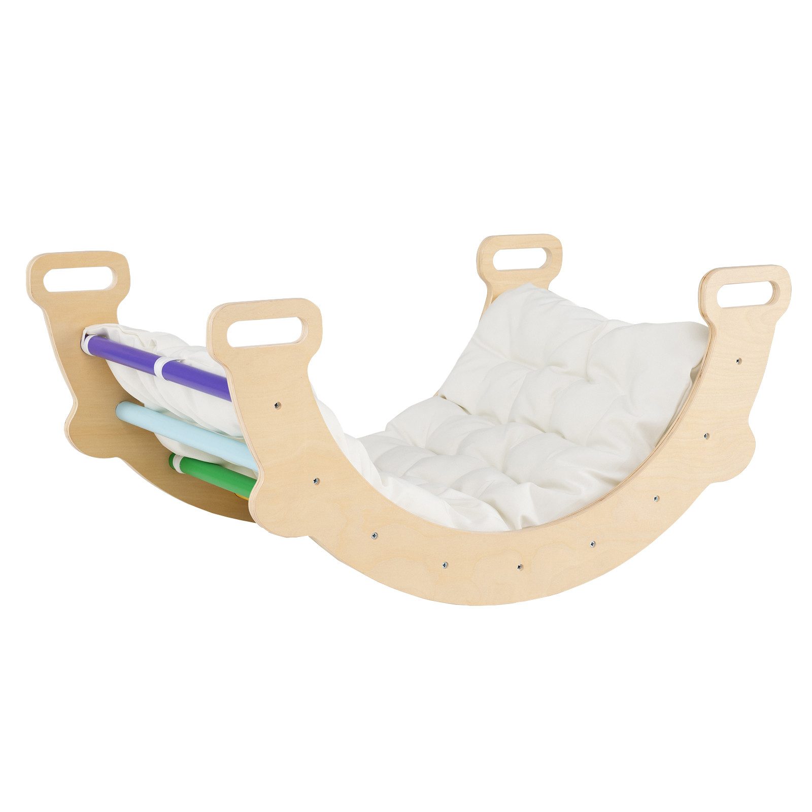 COSTWAY Klettergerüst, 3-in-1 Montessori Kletterbogen mit Kissen, ab 1 Jahr