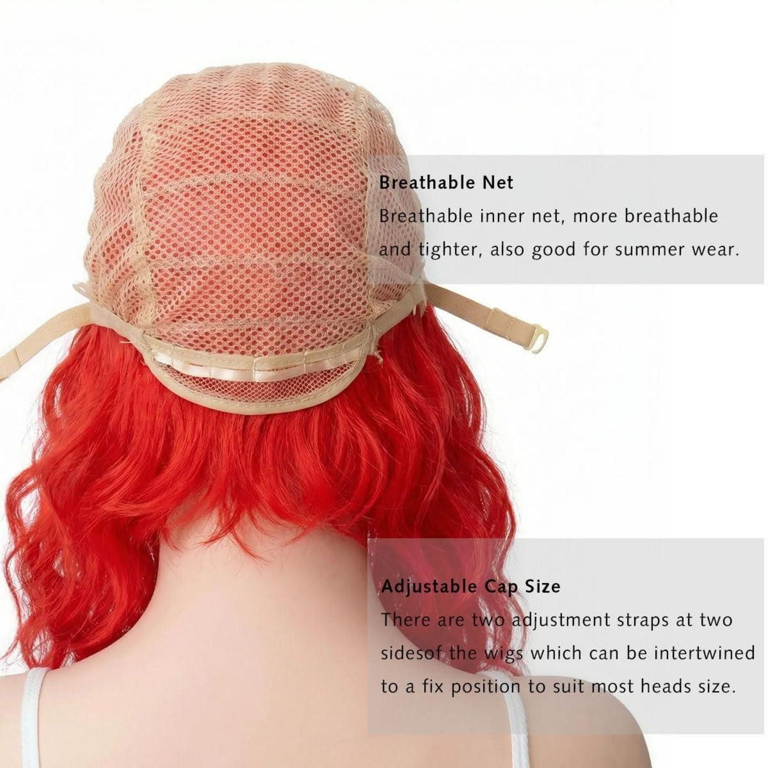 LuxusKollektion Kostüm-Perücke Perücke Damen Bob Pony Cosplay Halloween Kostüm Rot
