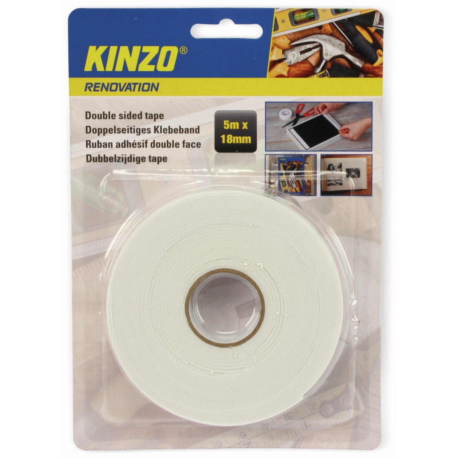 Thumbnail - Kinzo Klebeband KINZO Doppelseitiges Schaumstoffklebeband, 18x5000