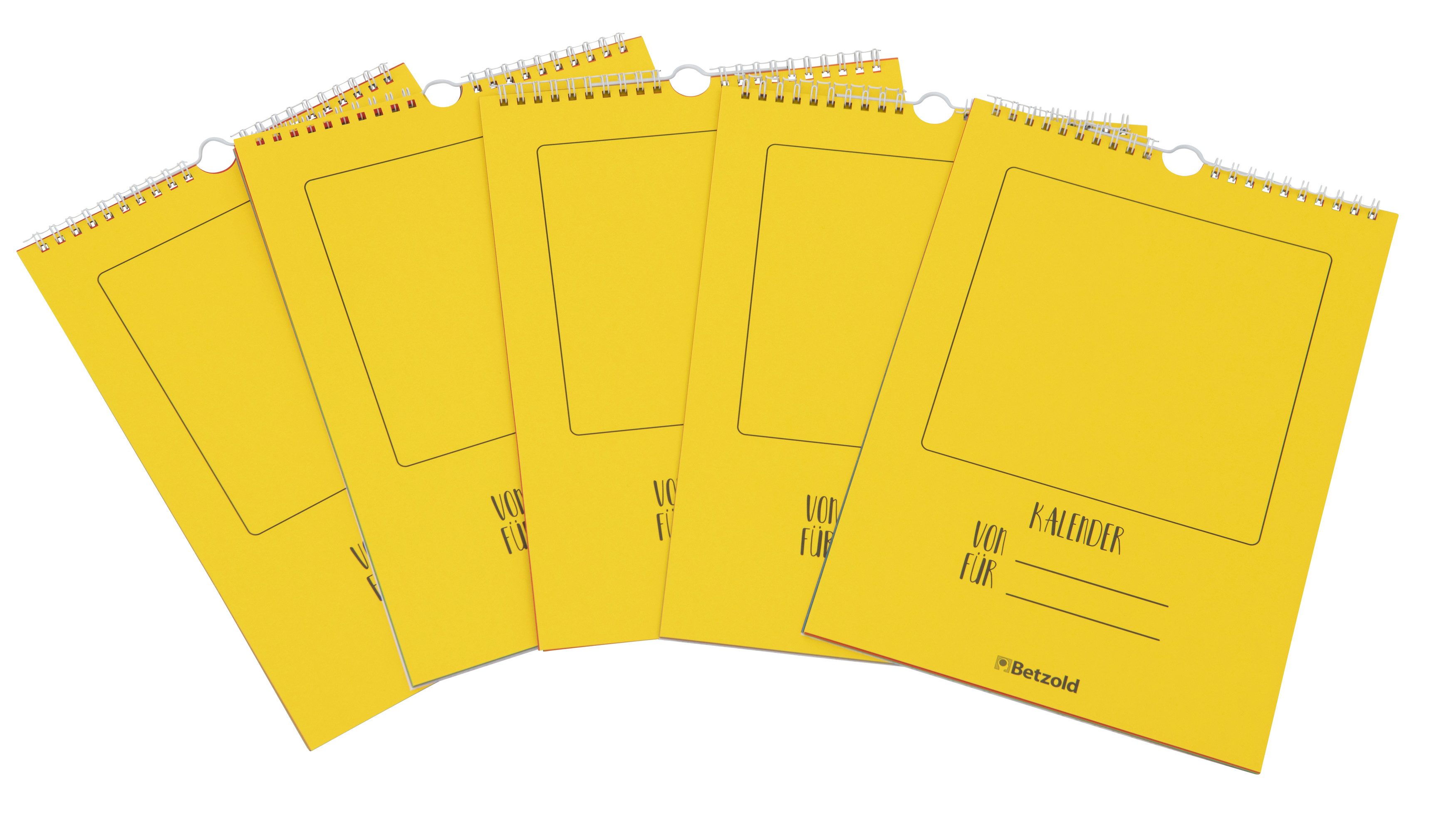 Betzold Kalender zum Selbstbasteln Bunte Bastelkalender, 5 Stück DIN A4 individuell gestaltbar