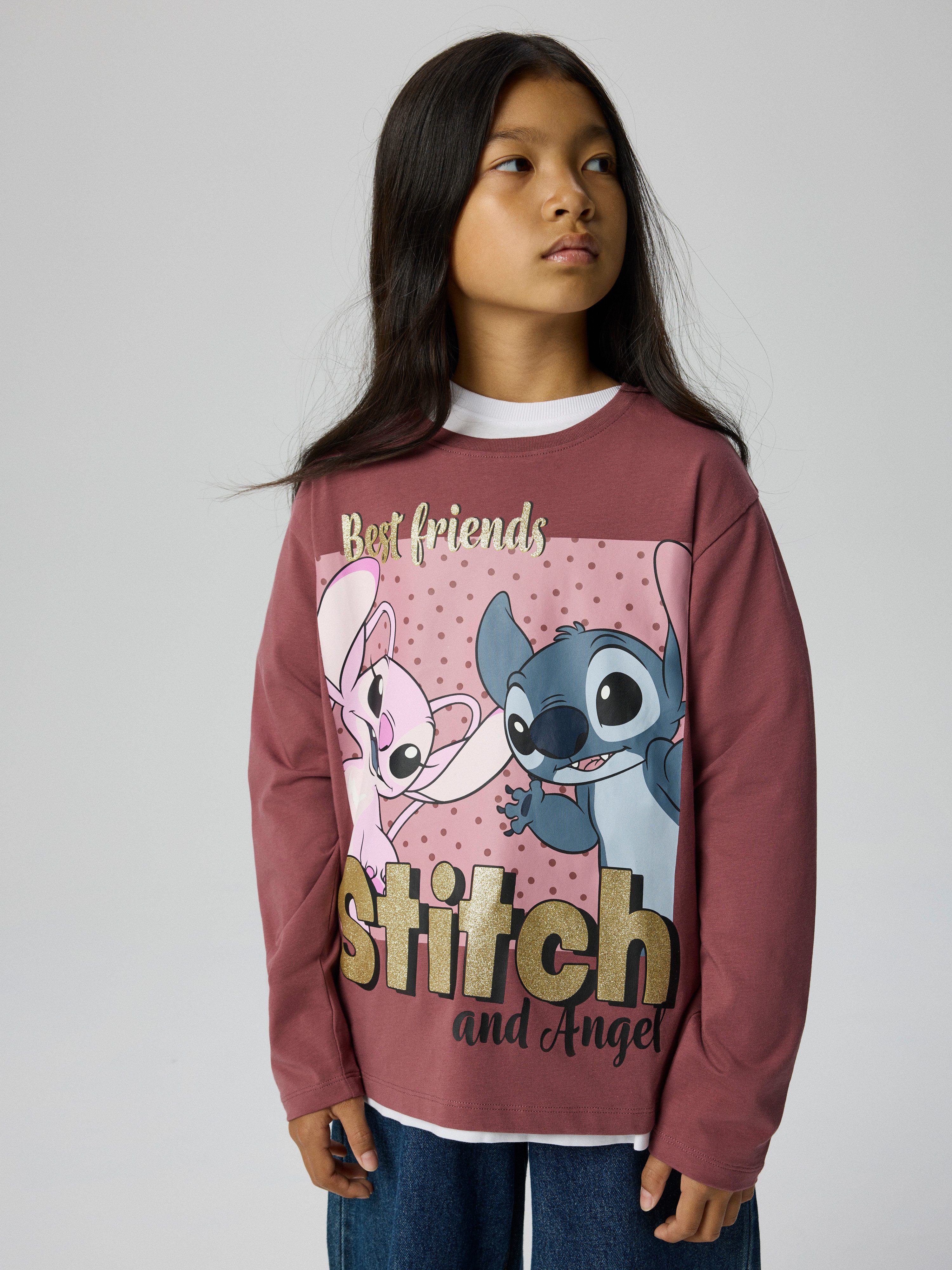 Name It Langarmshirt NKFADARA STITCH LS NREG TOP NOOS WDI Baumwollmischung, mit Stitch Druck