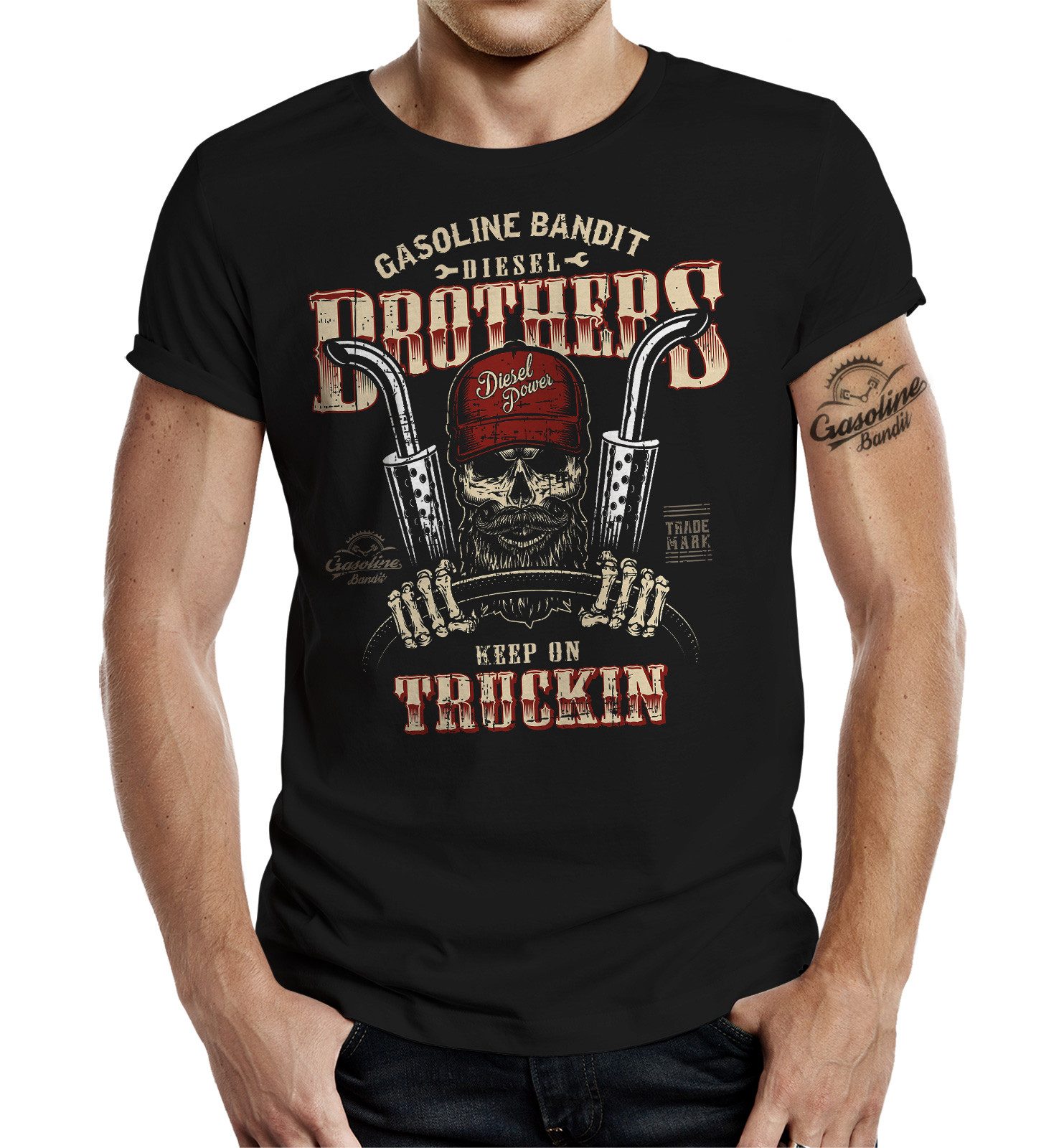 GASOLINE BANDIT® T-Shirt für Trucker Racer: Diesel-Power Keep on Trucking
