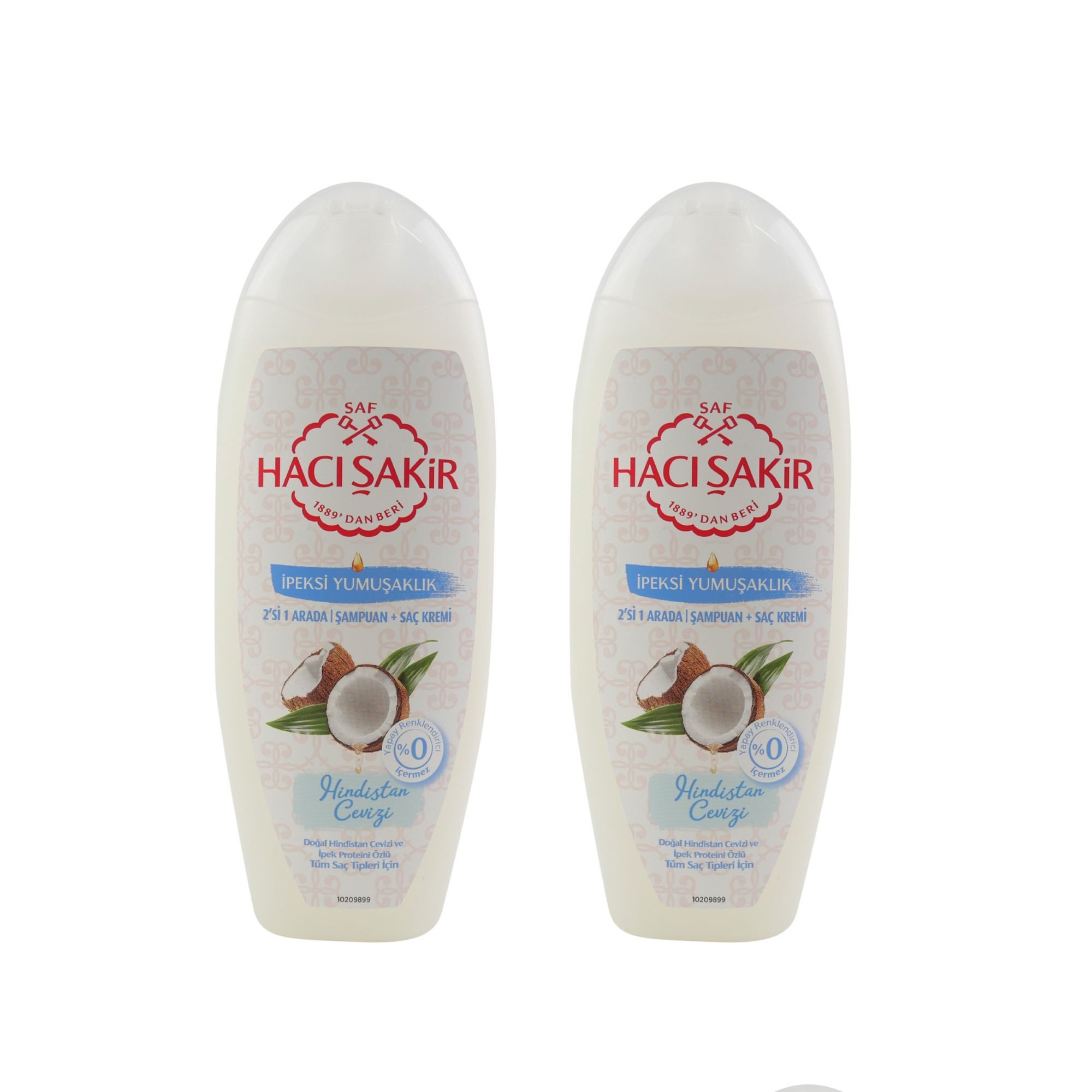 Haci Sakir Haarshampoo Haci Sakir Shampoo 2x 500 ml Kokosnuss, Spar-Set, 2-tlg., sorgt für Geschmeidigkeit und ein gesundes Haargefühl