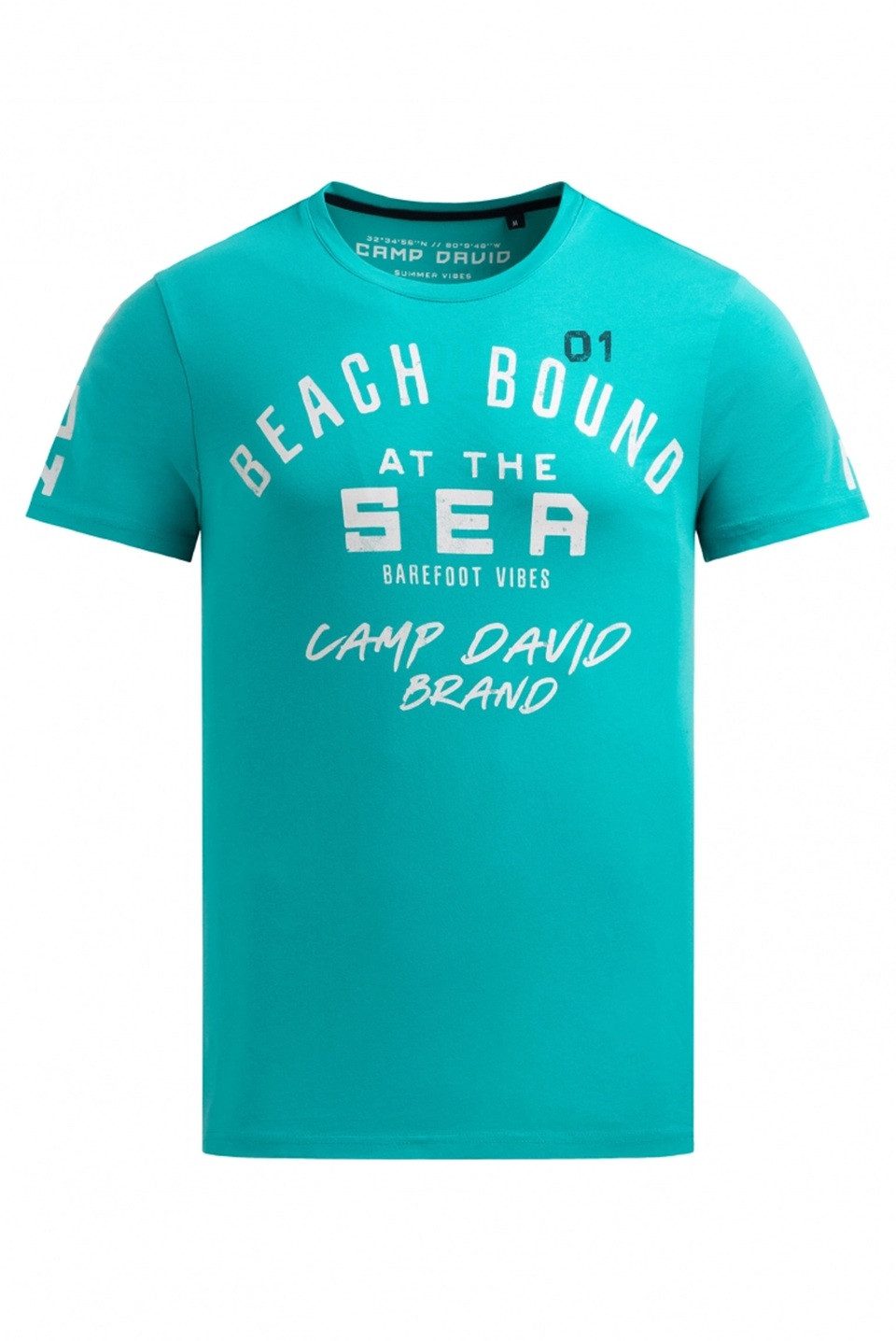 CAMP DAVID T-Shirt Rundhals mit Label Prints