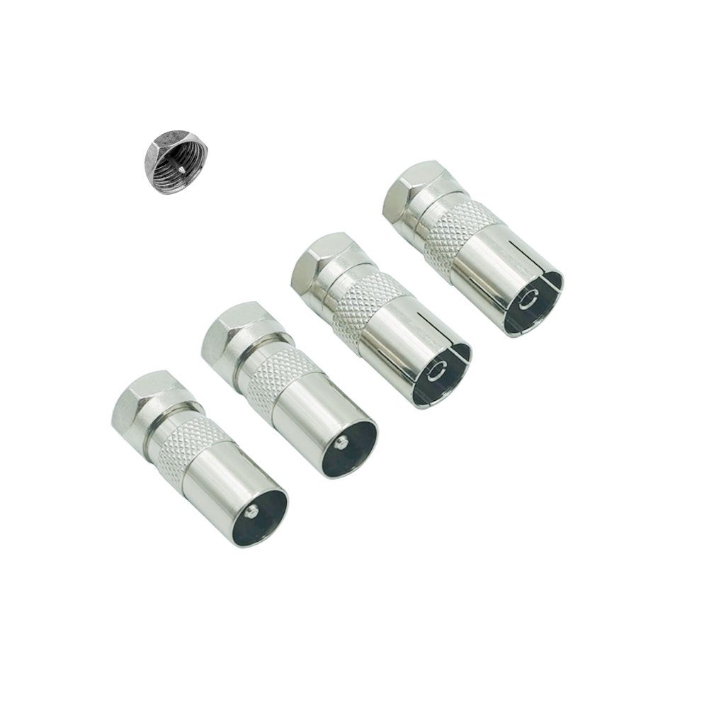 SAT Antenne Adapter 2 Stück IEC Stecker und Buchse auf F Stecker Adapter