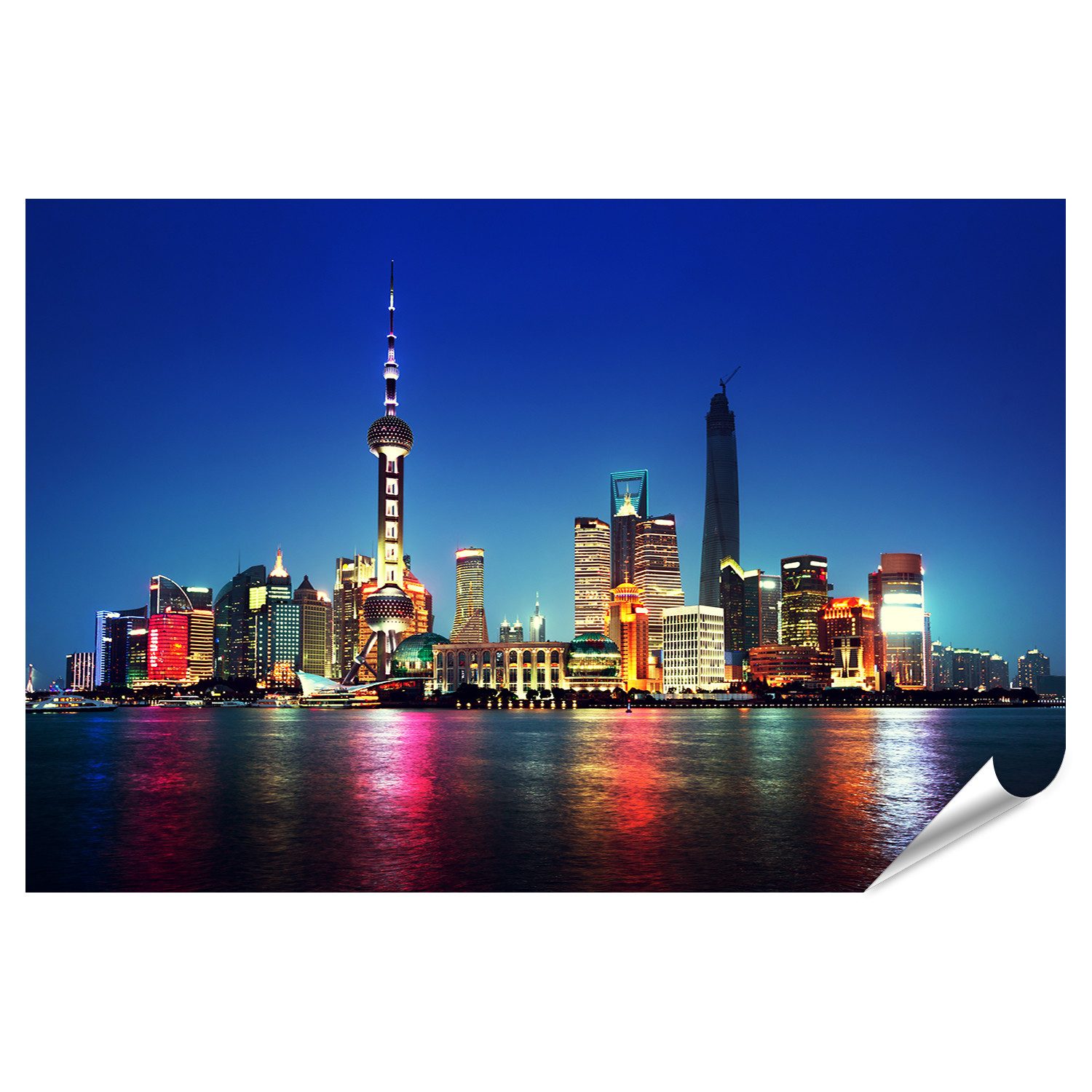 islandburner Poster Faszinierende Shanghai Skyline Wohnzimmer Dekoration für Reisefans