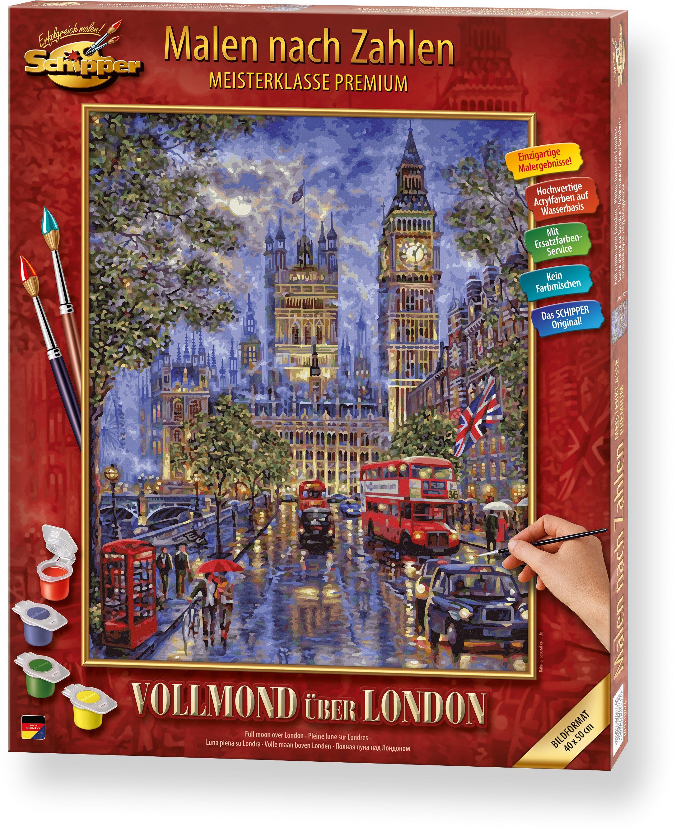 Schipper Malen nach Zahlen Meisterklasse Premium - Vollmond über London, Made in Germany