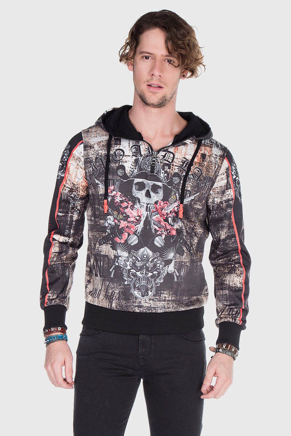 Cipo & Baxx Kapuzenpullover "Sweatshirt", mit coolem Allover-Print günstig online kaufen