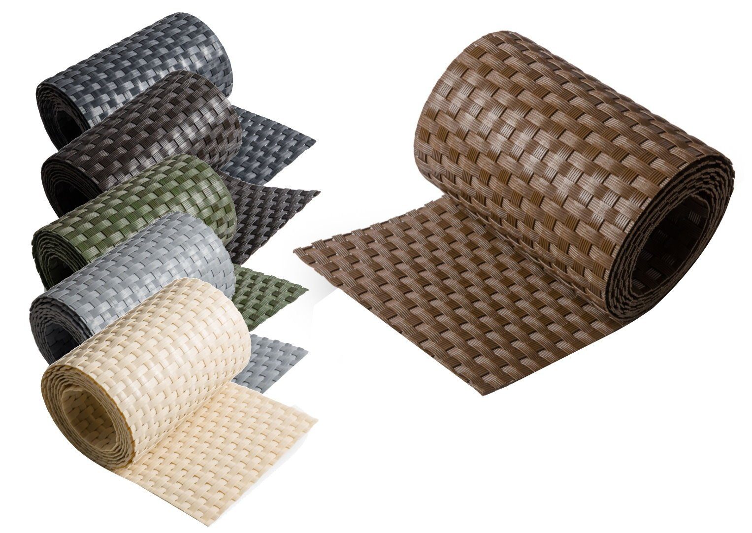 dynamic24 Sichtschutzstreifen, Polyrattan Sichtschutz Streifen 2,55m Zaunbl günstig online kaufen