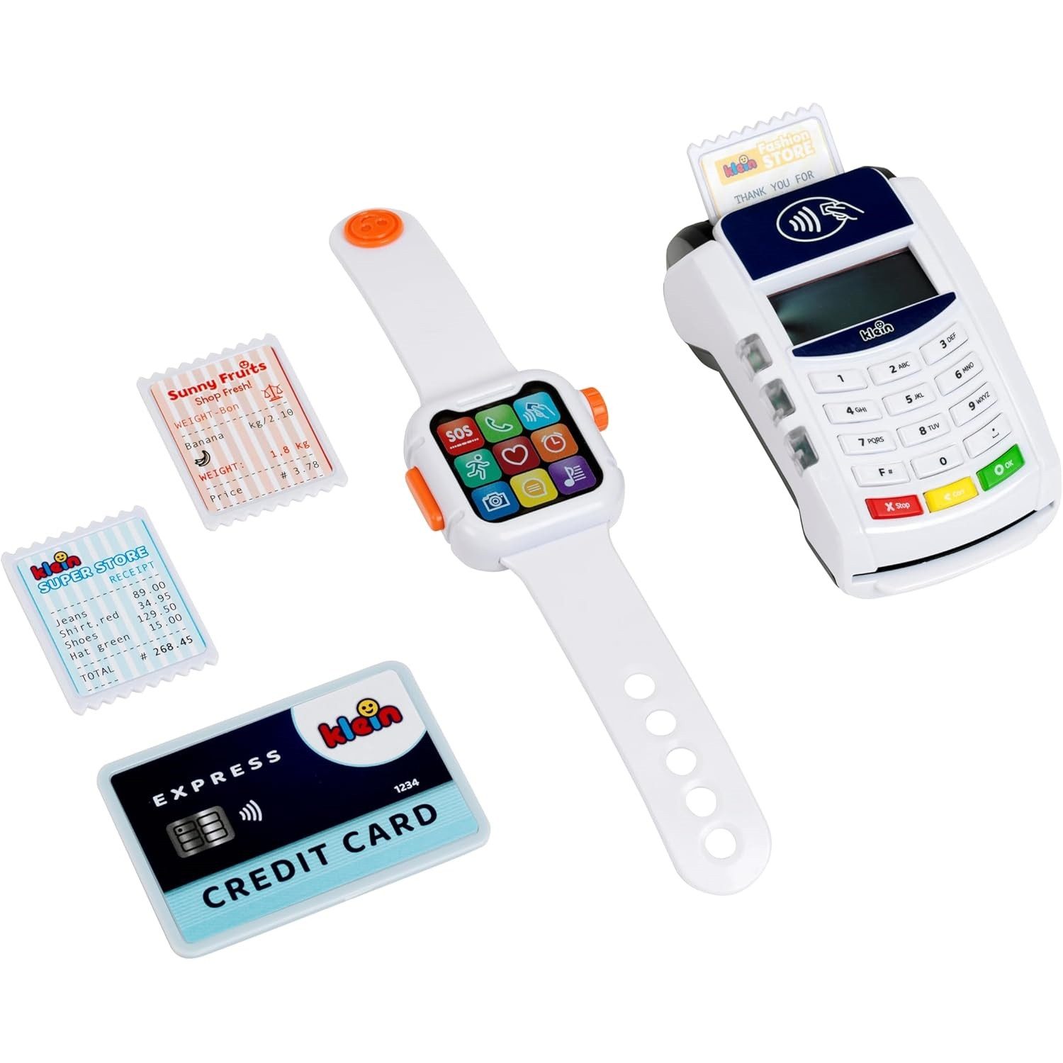 Theo Klein Spielkasse 7276 MM - PoS Terminal und Smart Watch, mit Licht, Soun