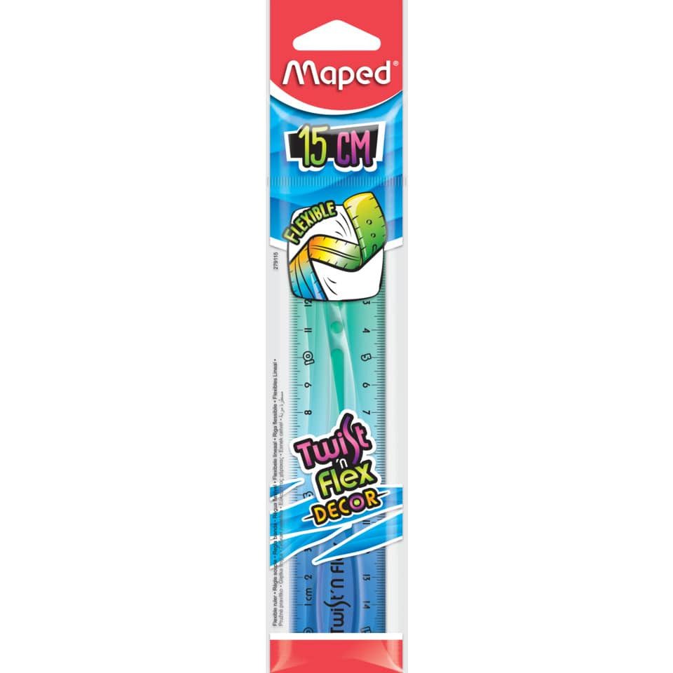 MAPED Lineal 2x MAPED M279115 Twist'n Flex Decor, 15cm, sortiert