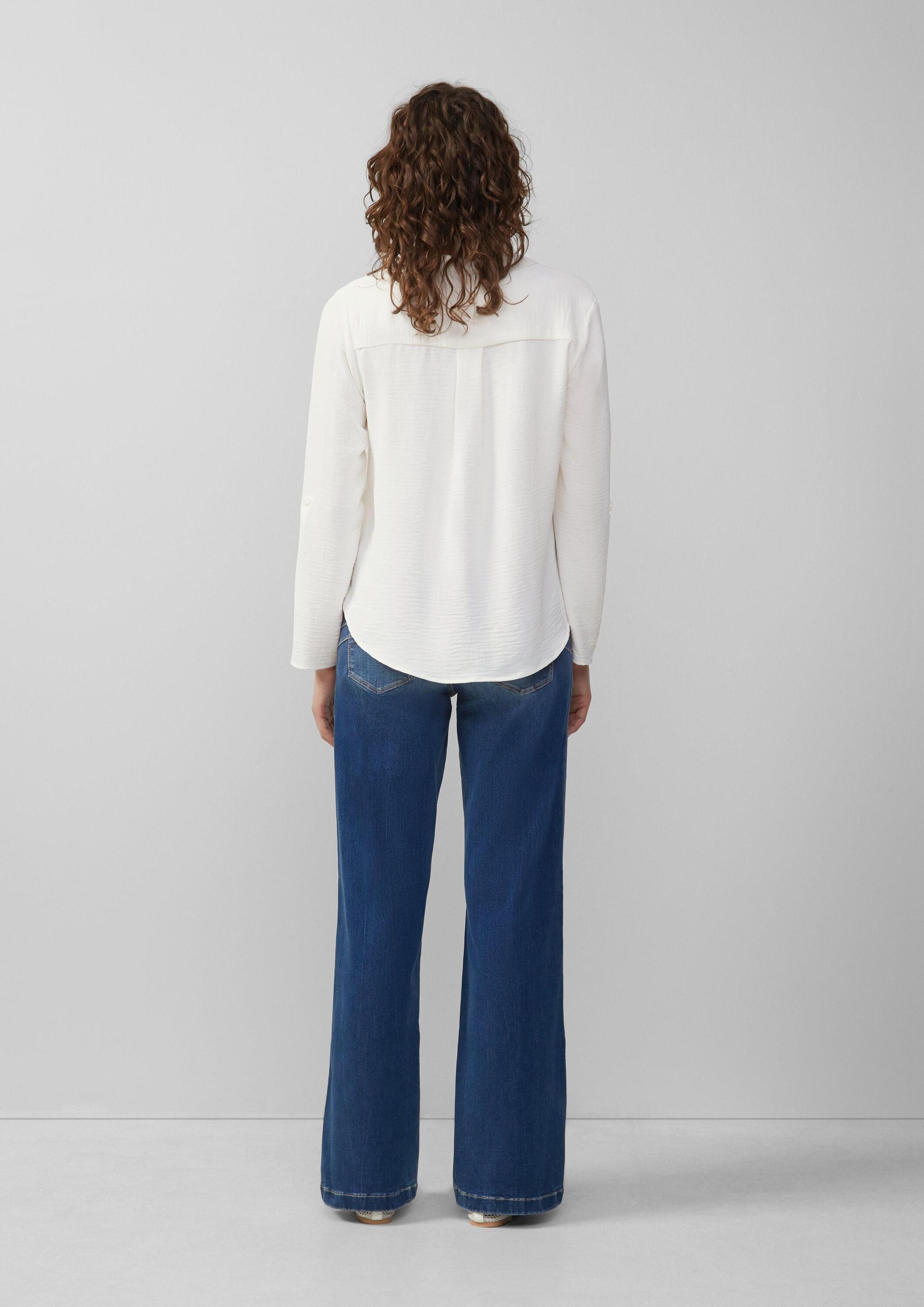 QS Langarmbluse Bluse Tunikabluse mit Ärmeln zum Krempeln