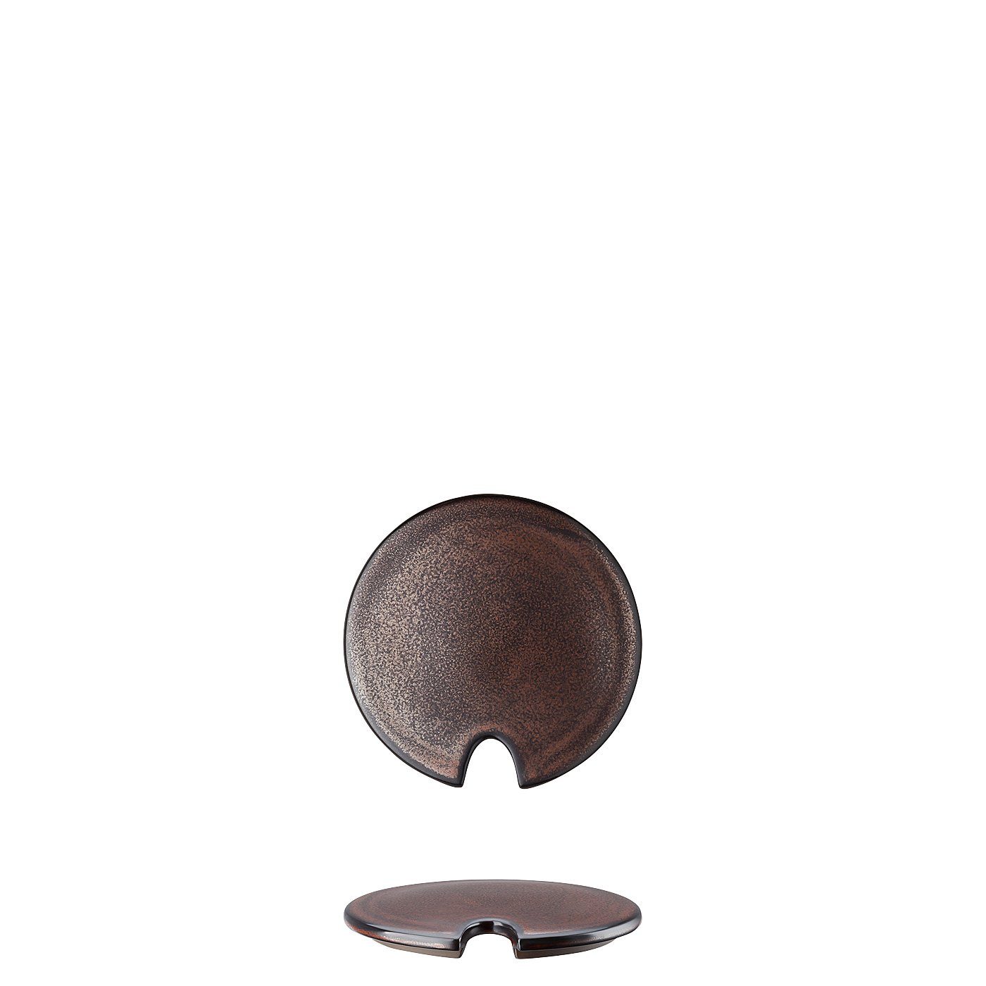 Steinzeug Rosenthal Zuckerdose Zuckerdosen-Deckel mit Junto Einschnitt, Bronze