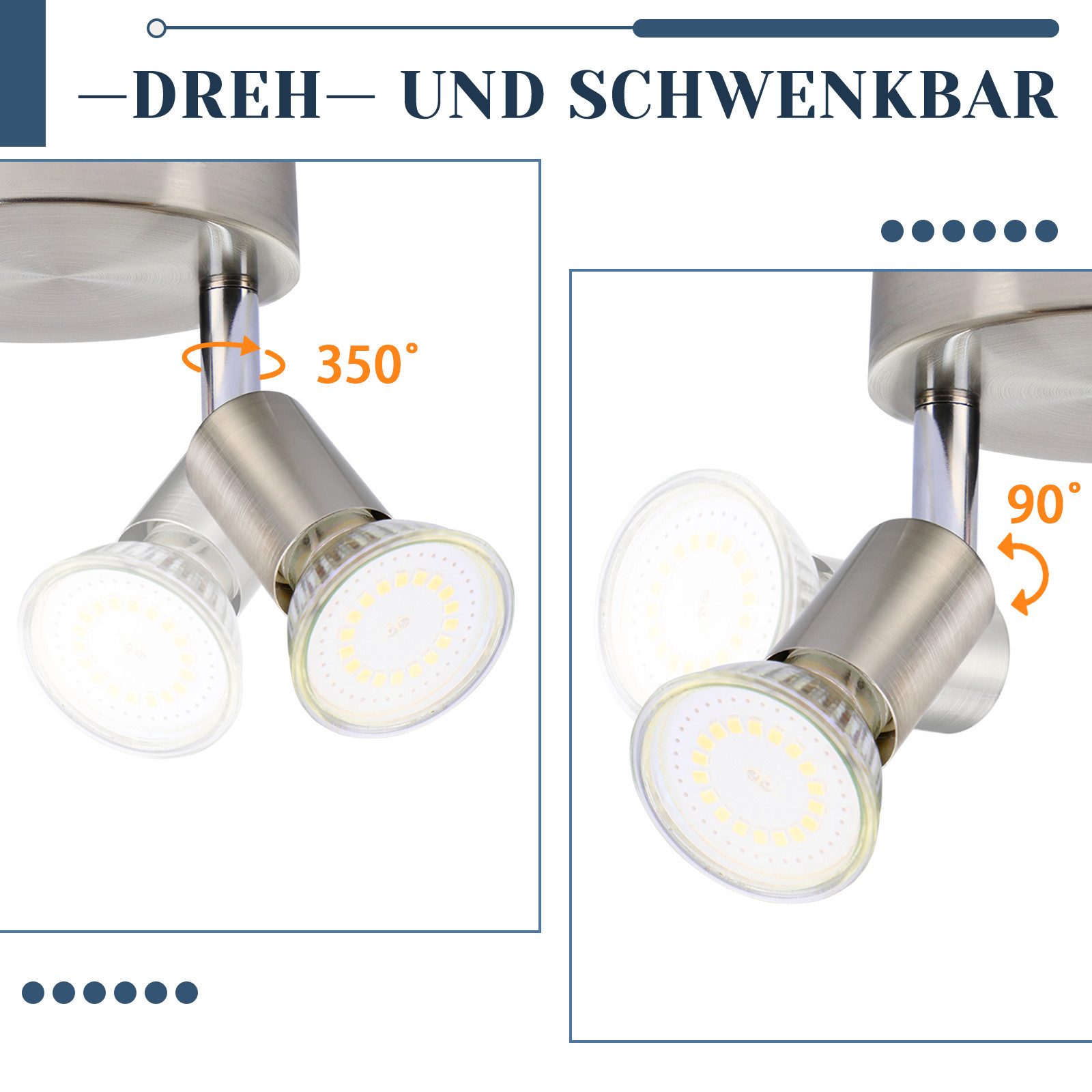 Nettlife Deckenstrahler Küchenlampe GU10 Rund Schlafzimmerlampe günstig online kaufen