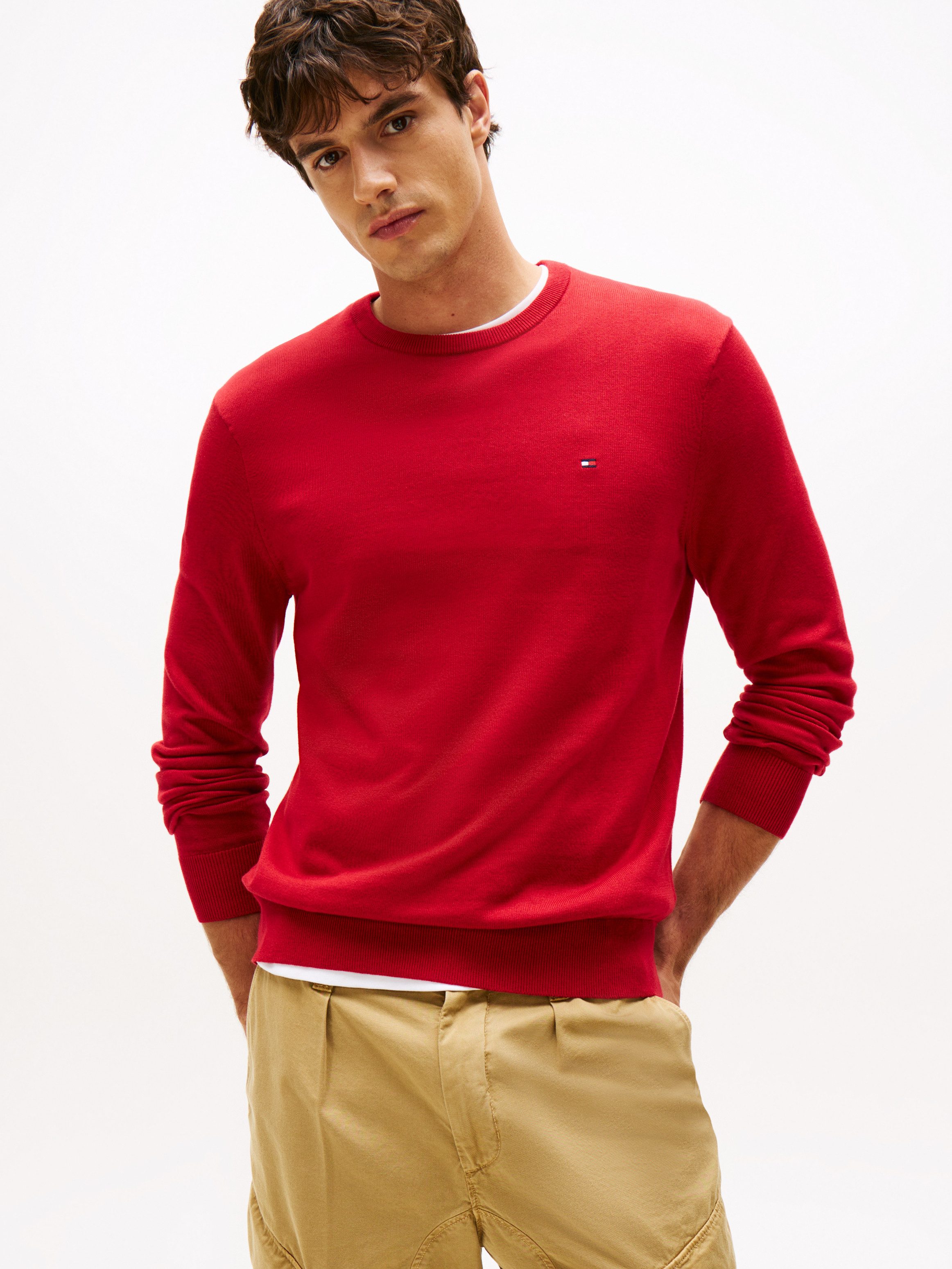 Tommy Hilfiger Rundhalspullover ESSENTIAL COTTON CREW günstig online kaufen