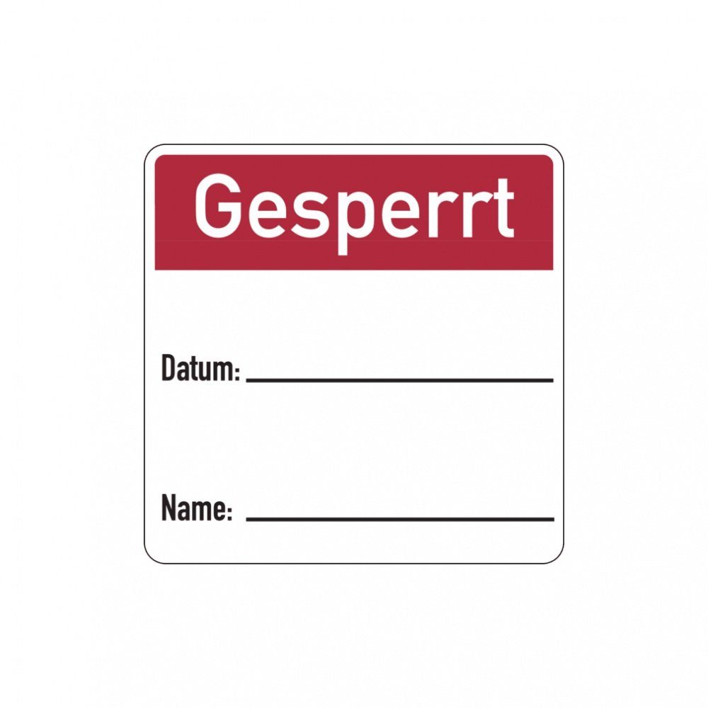 Hinweisschild Papieretikett, Gesperrt, 40 x 40 mm - auf Rolle