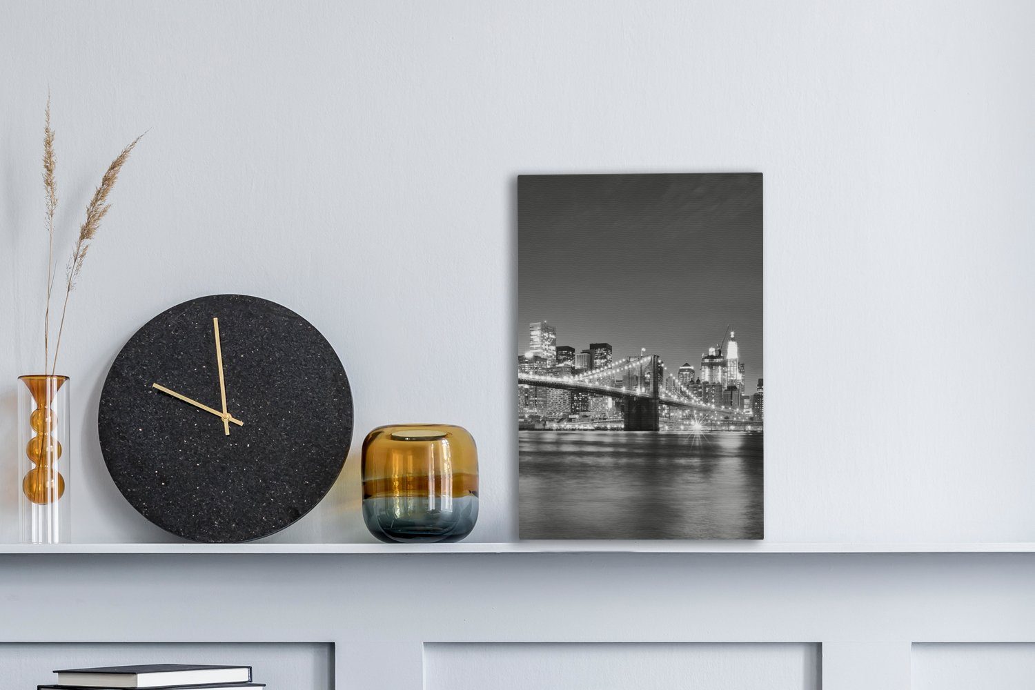 OneMillionCanvasses® Leinwandbild New York - Brücke - Brooklyn - Schwarz un günstig online kaufen