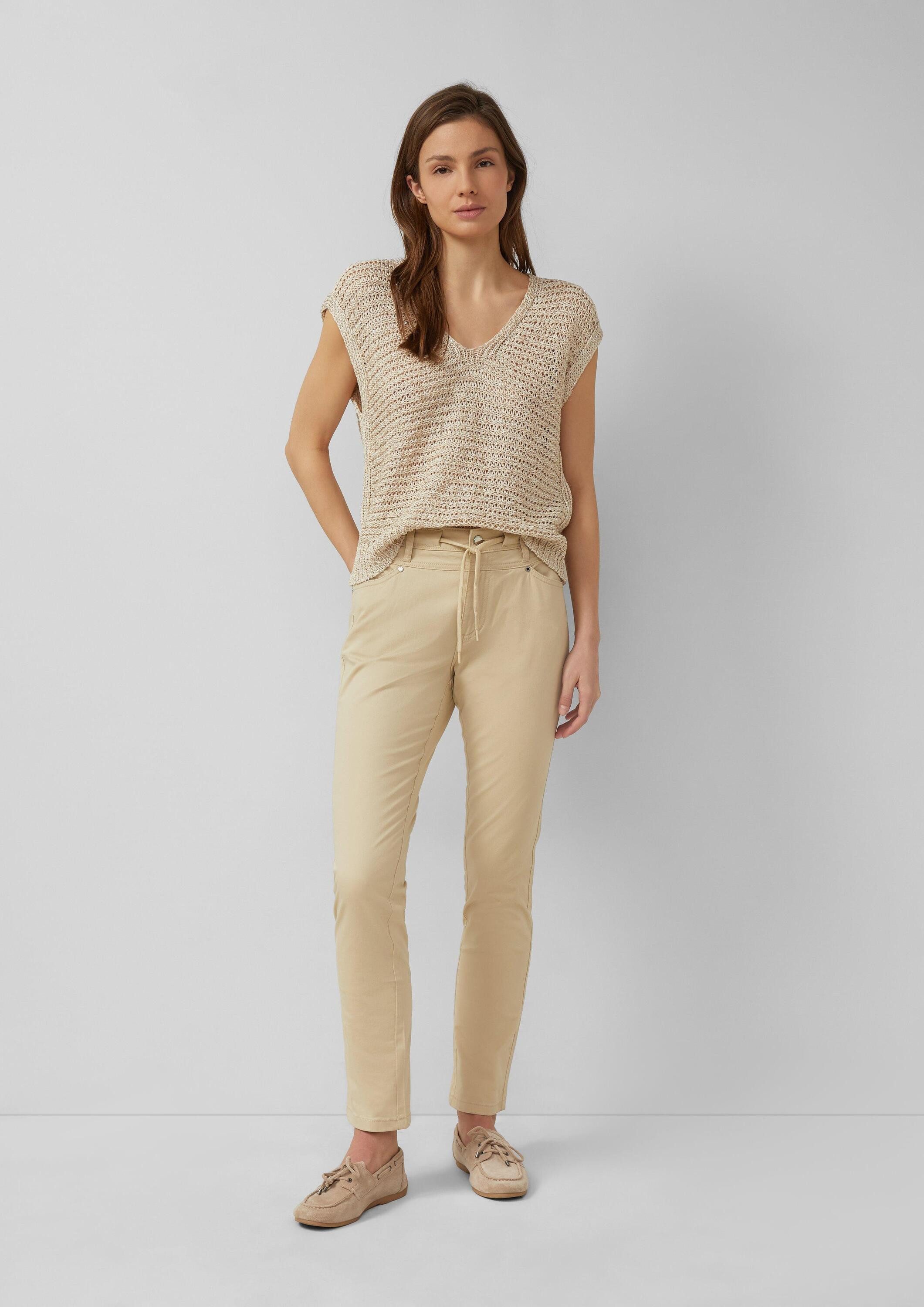 s.Oliver Chinos Hose Slim Fit-Hose aus Baumwollsatin