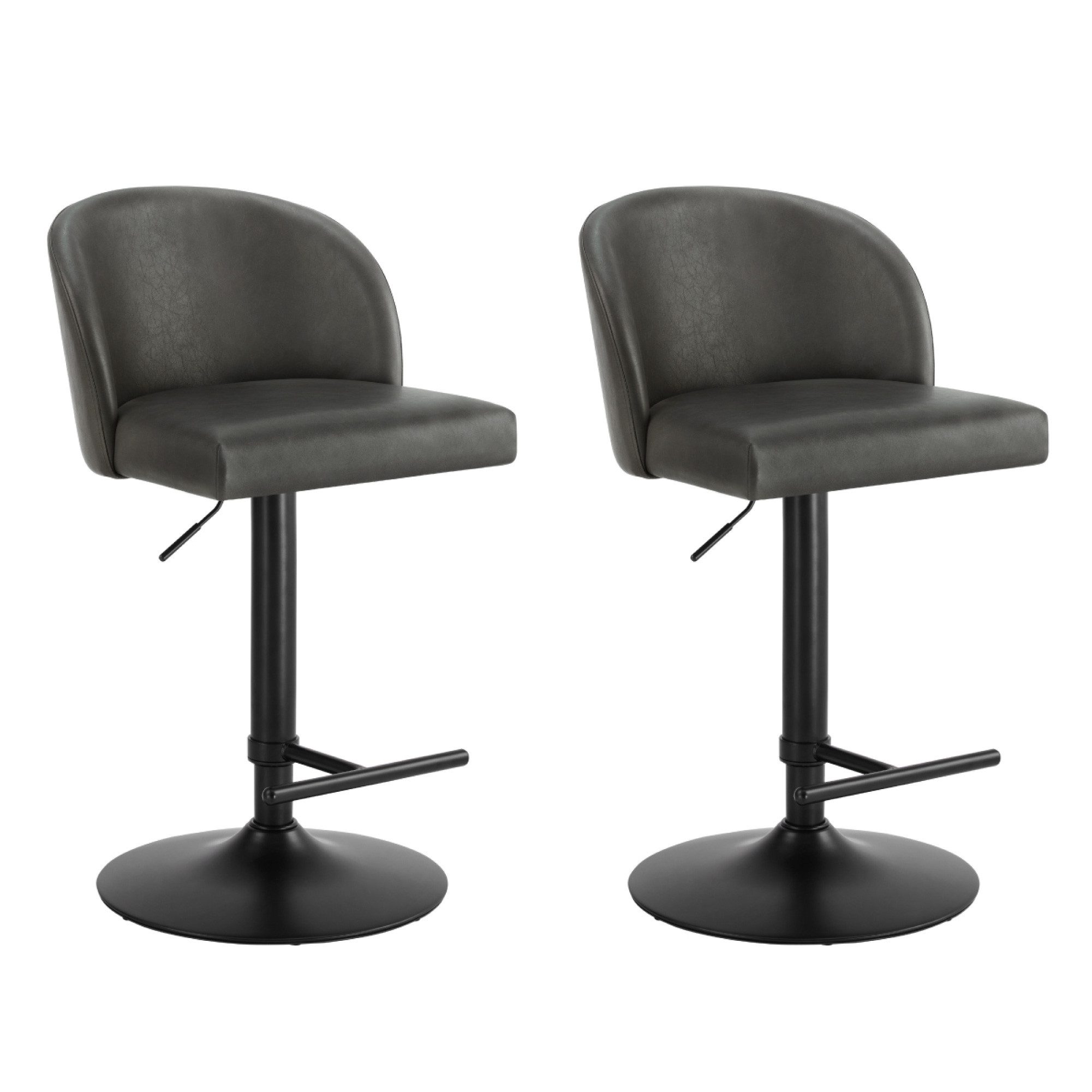 CHITA Barhocker (2 St), Barstuhl, 360° drehbar, höhenverstellbar, Sitzhöhe 63,5 - 85,5 cm