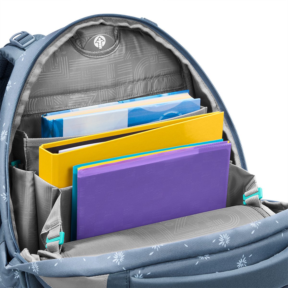 coocazoo Schulranzen Schulrucksack-Set PORTER, Bloomy Daisy 3-teilig (3-teilig), ergonomisch, Körpergröße: 135 - 180 cm, Easy-Grow-System