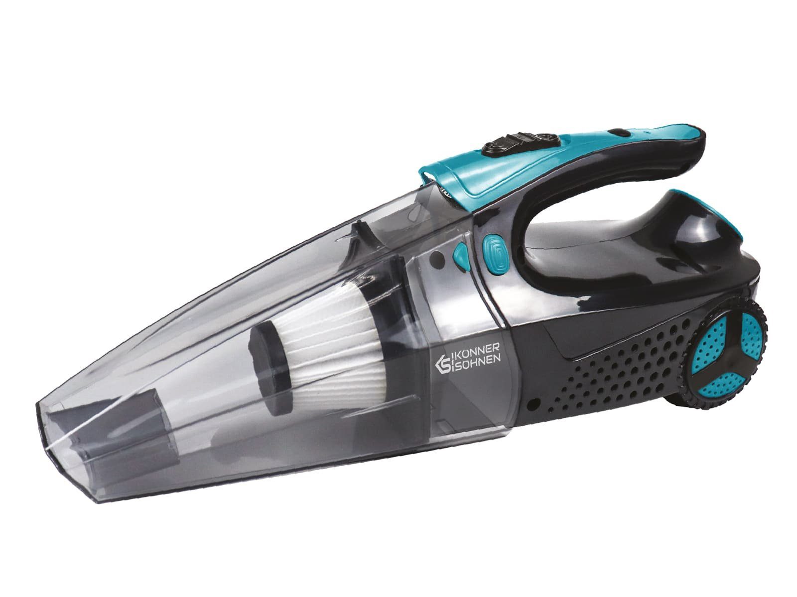 Könner & Söhnen Handstaubsauger KS VCP30, transparenter Staubbehälter mit 600 ml, Aufblasgeschwindigkeit 18l/min, maximaler Druck 150psi Manometer HEPA-Filter 3,5m Kabel LED-Leuchte