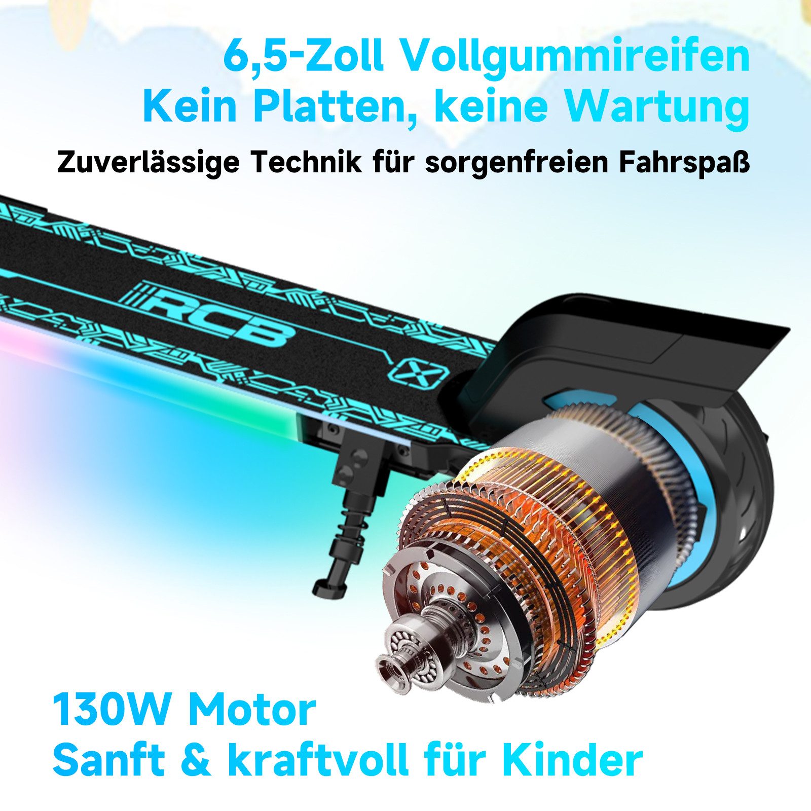 RCB TECH Elektro-Kinderroller R12 Elektrischer Kinder-Scooter, klappbar, bi günstig online kaufen