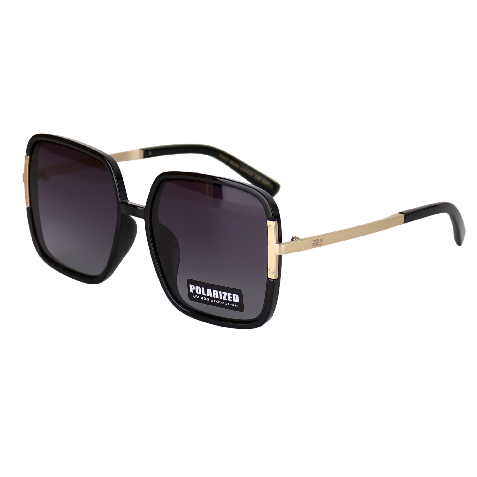 MIRROSI Monoscheibensonnenbrille Sonnenbrille Damen Polarisiert UV400 Schutz (inkl. 1x Brillenetui und 1x Brillentuch) Polarisiert Fliegerbrille Klassik Schwarz