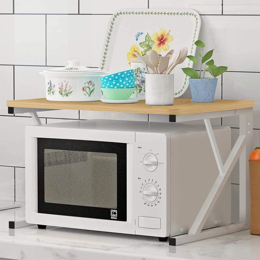 JEOBEST Küchenregal (2-stufig) Holz Mikrowellen Ständer, Gewürzregal Multif günstig online kaufen