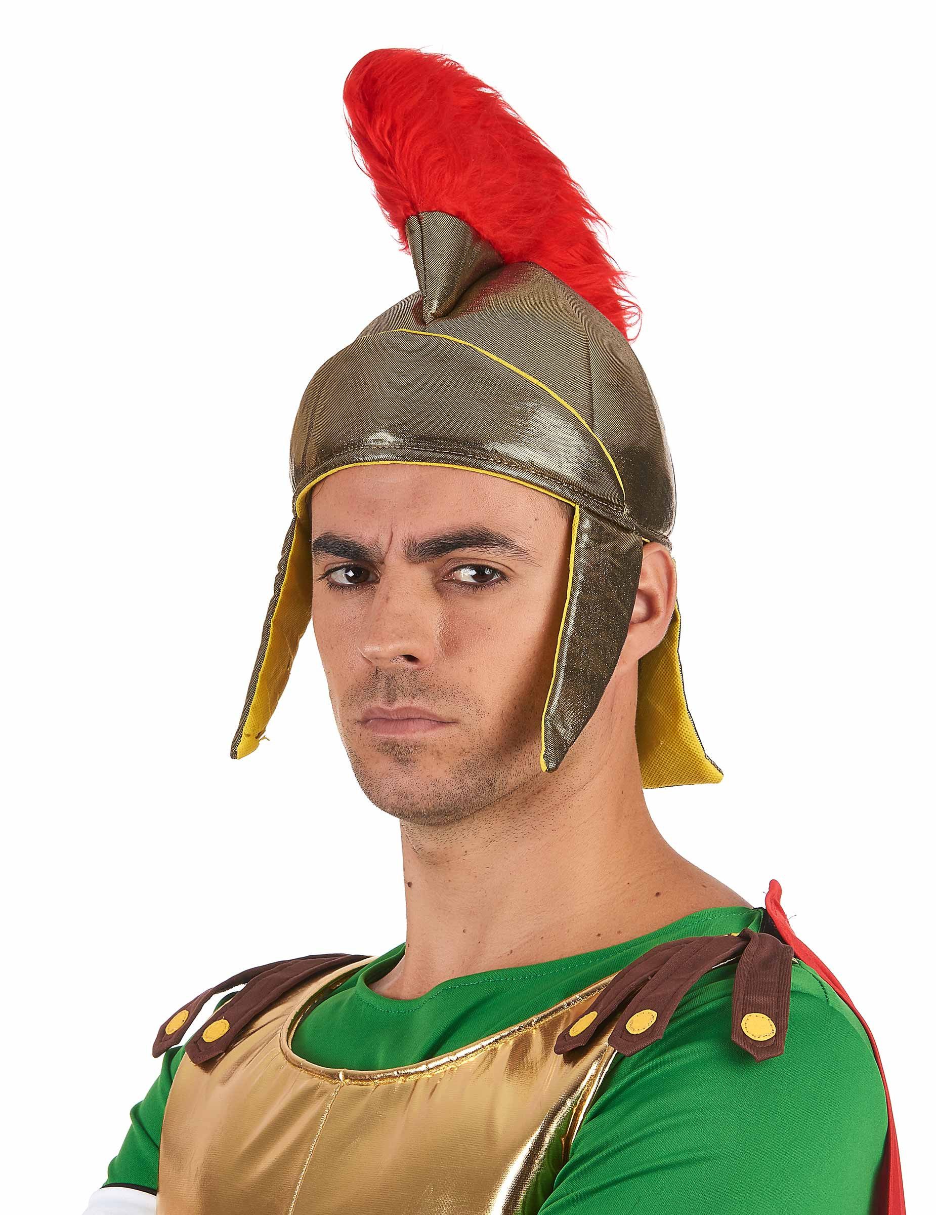 JADEO Kostüm Römer Helm gold-rot