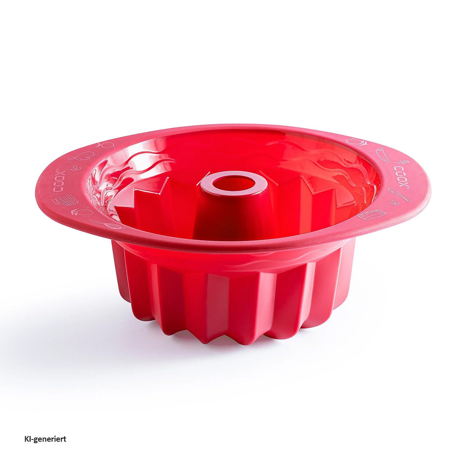 coox Gugelhupfform - stabile Backform mit Griffen aus Silikon 24x10 cm, (Stück 1-tlg), Hitzebeständig bis 230°C und kälteresistent bis -40°C