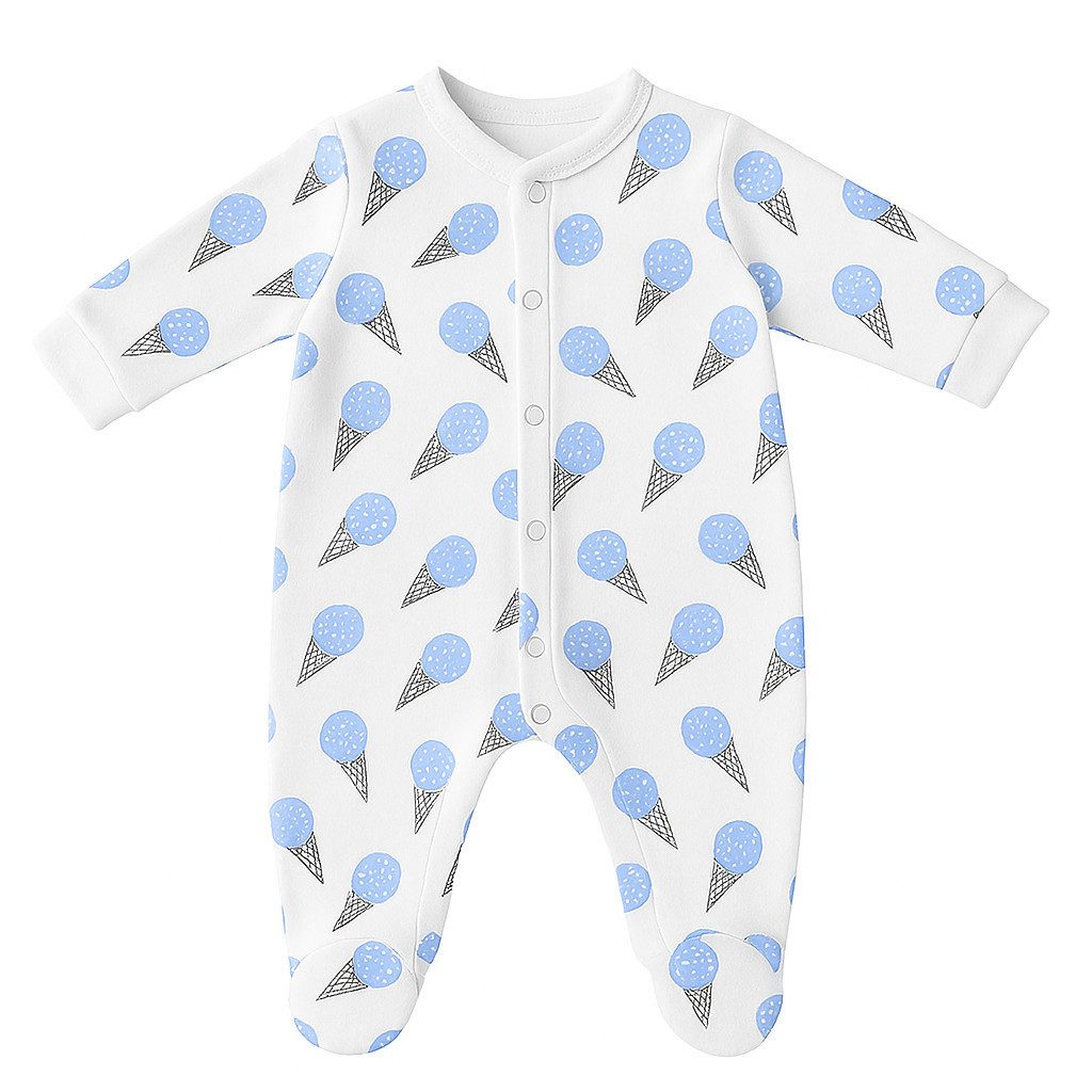 Strampler Baby Strampler mit Fuß, Rosa/Blau, 100% Baumwolle, Jungen/Mädchen