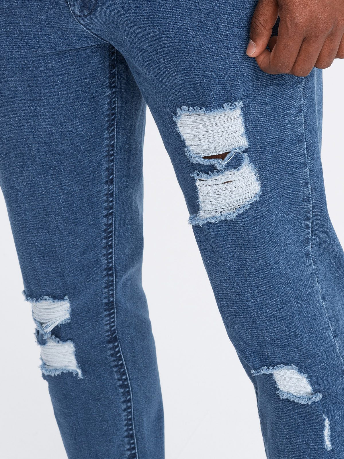 OMBRE Destroyed-Jeans Herren- Jeanshose TAPER FIT mit geriebenen Nähten