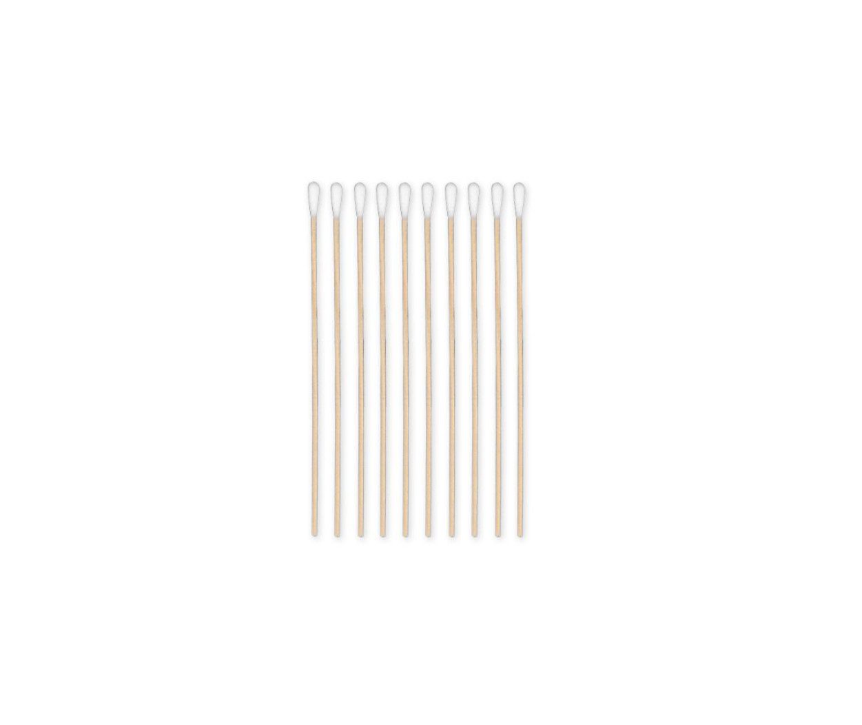 DocMed Wattestäbchen Wattestäbchen Holz, 15 cm lang, Ø 2,5 mm, Wattekopf Ø 5 mm (100 Stk), Hygienische Einzelverpackung, 100-St., Sterilisiert mit ETO-Gas, Robuster Holzstab