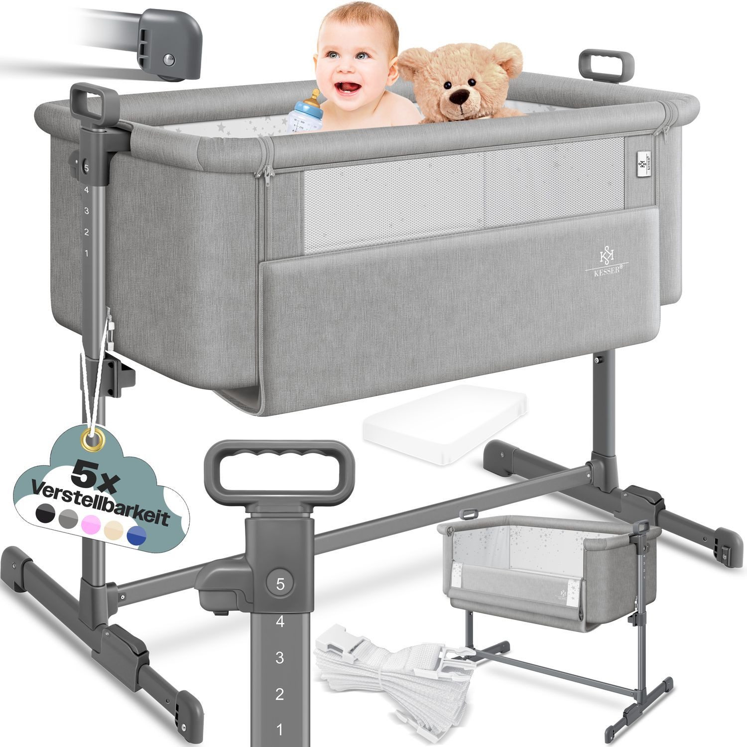 KESSER Kinderbett, Zustellbett Hubi 3in1 Baby günstig online kaufen