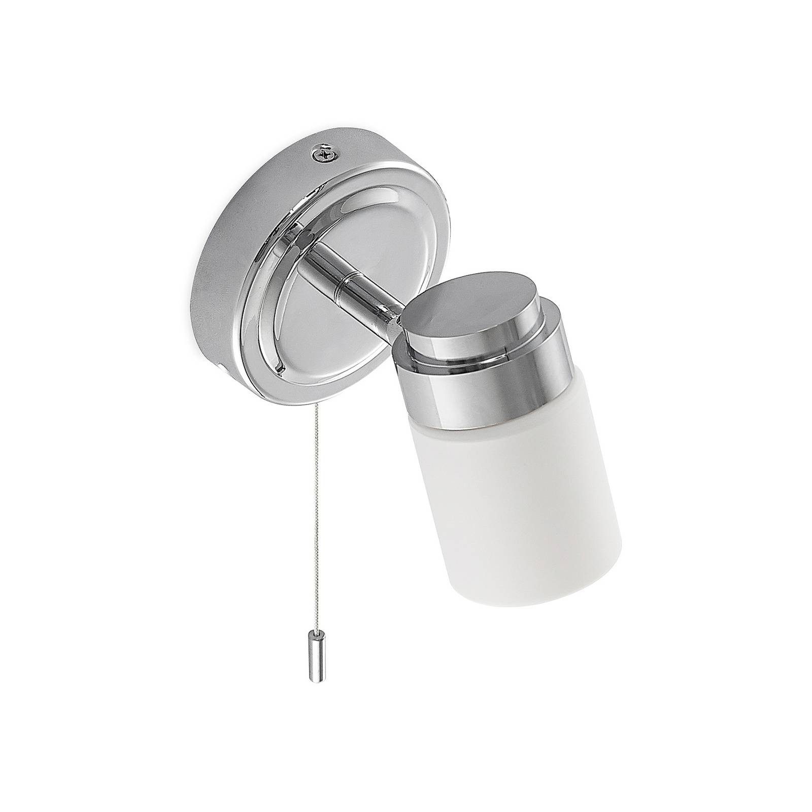 Lindby Wandleuchte Alimari, Metall, Chrom IP44, 1 x 8 W LED günstig online kaufen