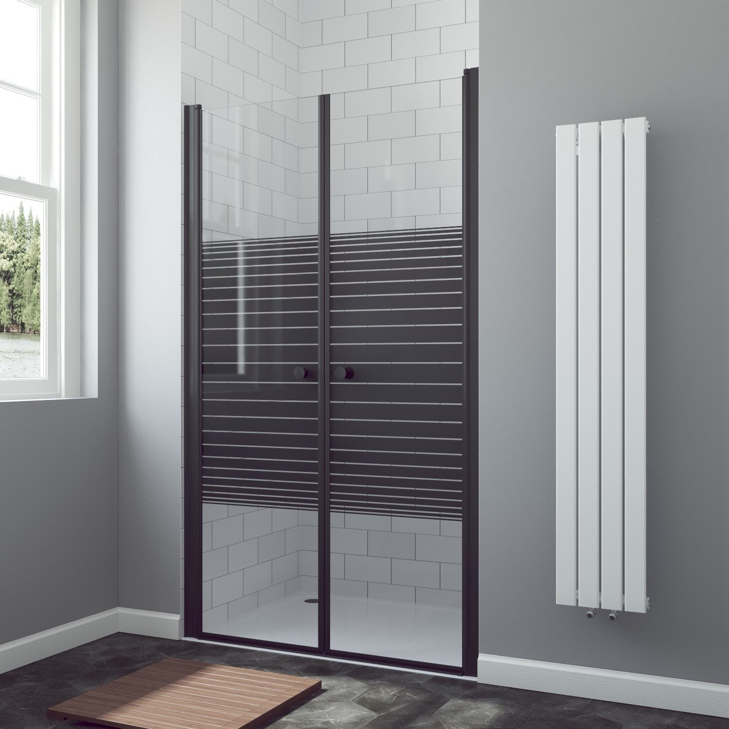 AQUABATOS Dusch-Pendeltür Duschtür Nische Pendeltür Duschabtrennung Doppel günstig online kaufen