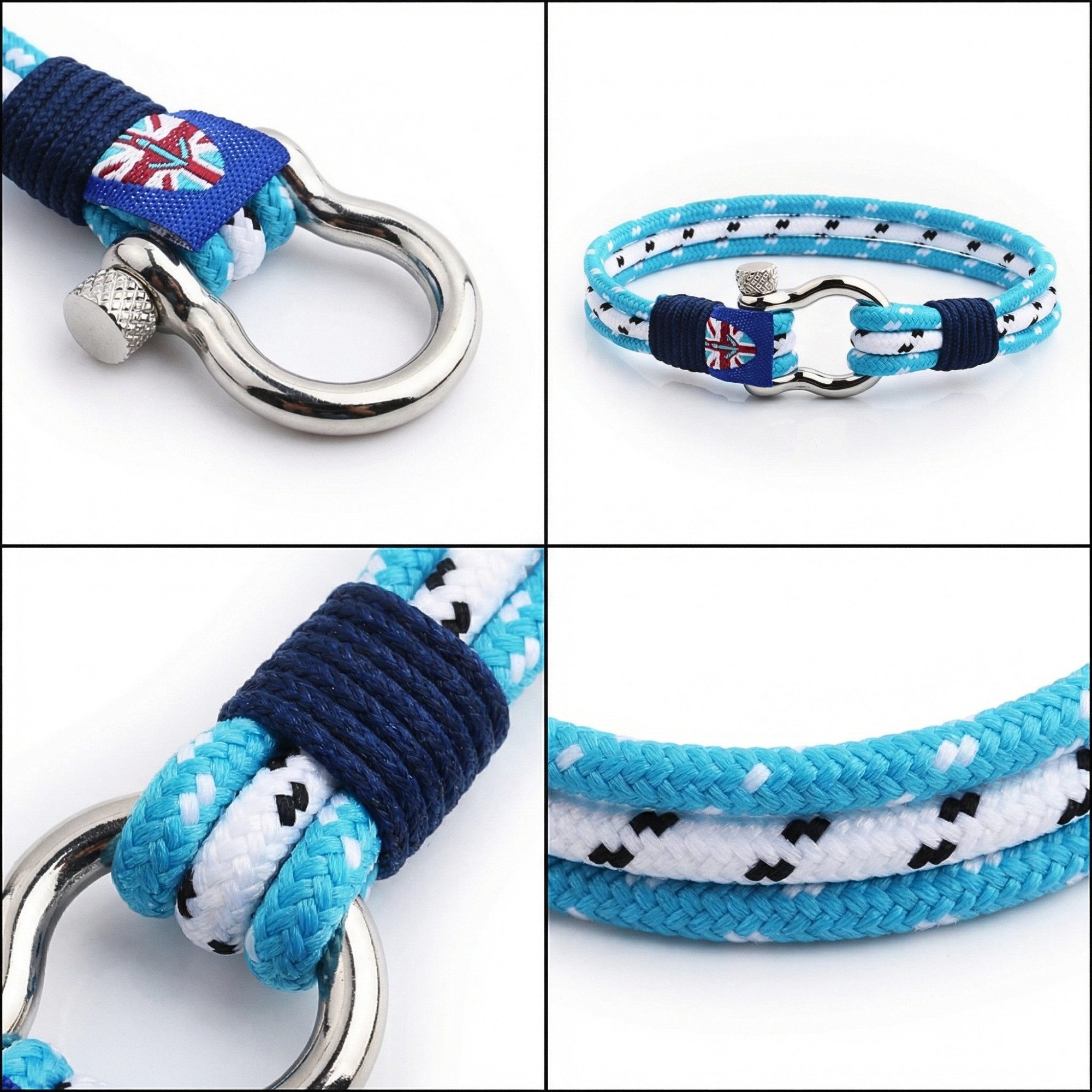 UNIQAL.de Armband maritimes Segeltau „SAILOR“ – Nautic Style mit Schäkelverschluss (Edelstahl, Segeltau, Casual nautics style, leicht, robust, wasserfest), handgefertigt