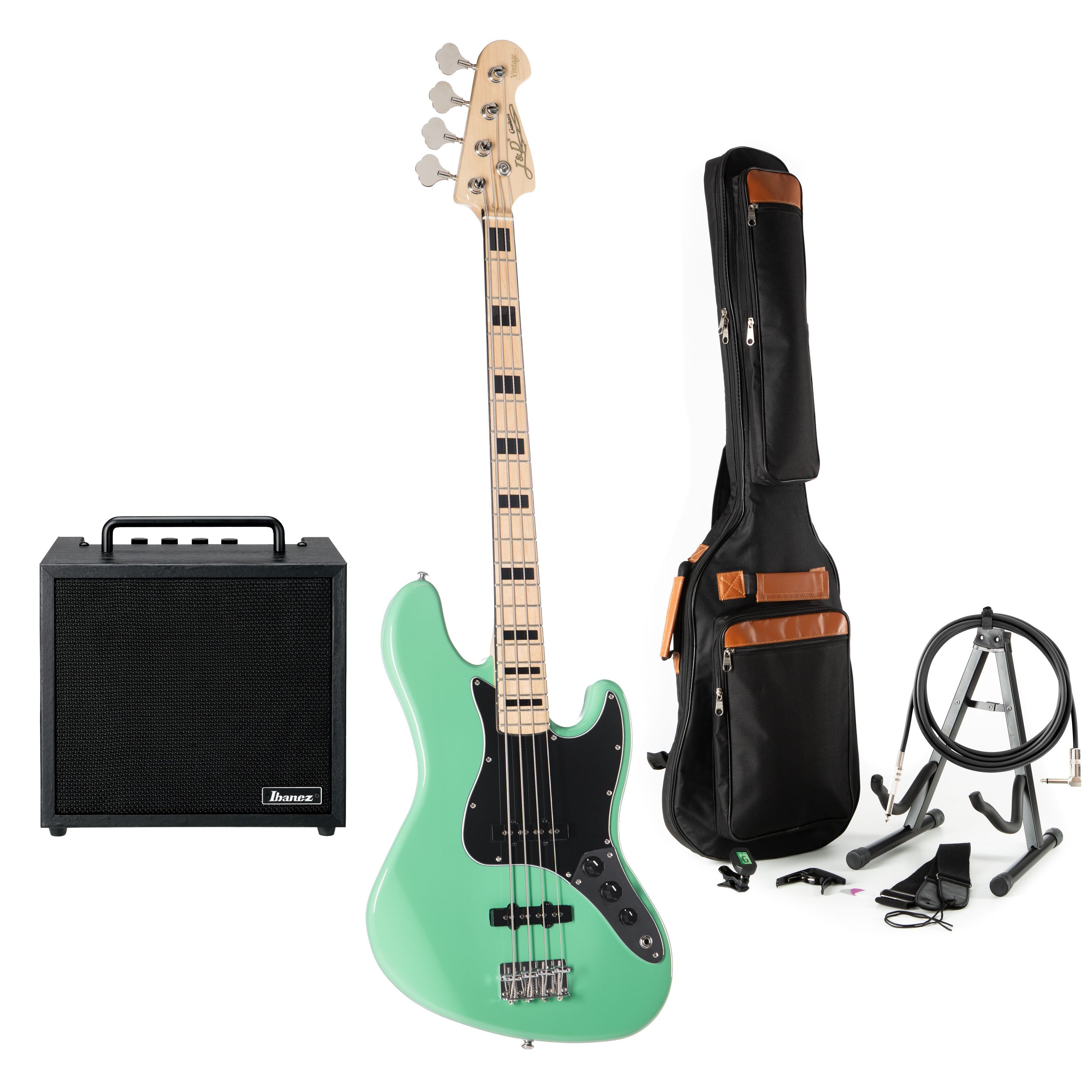 J & D E-Bass, E-Bässe, Bass-Sets, JB Vintage 1975 SFGR & IBZ10 - Pack basse électrique-Set
