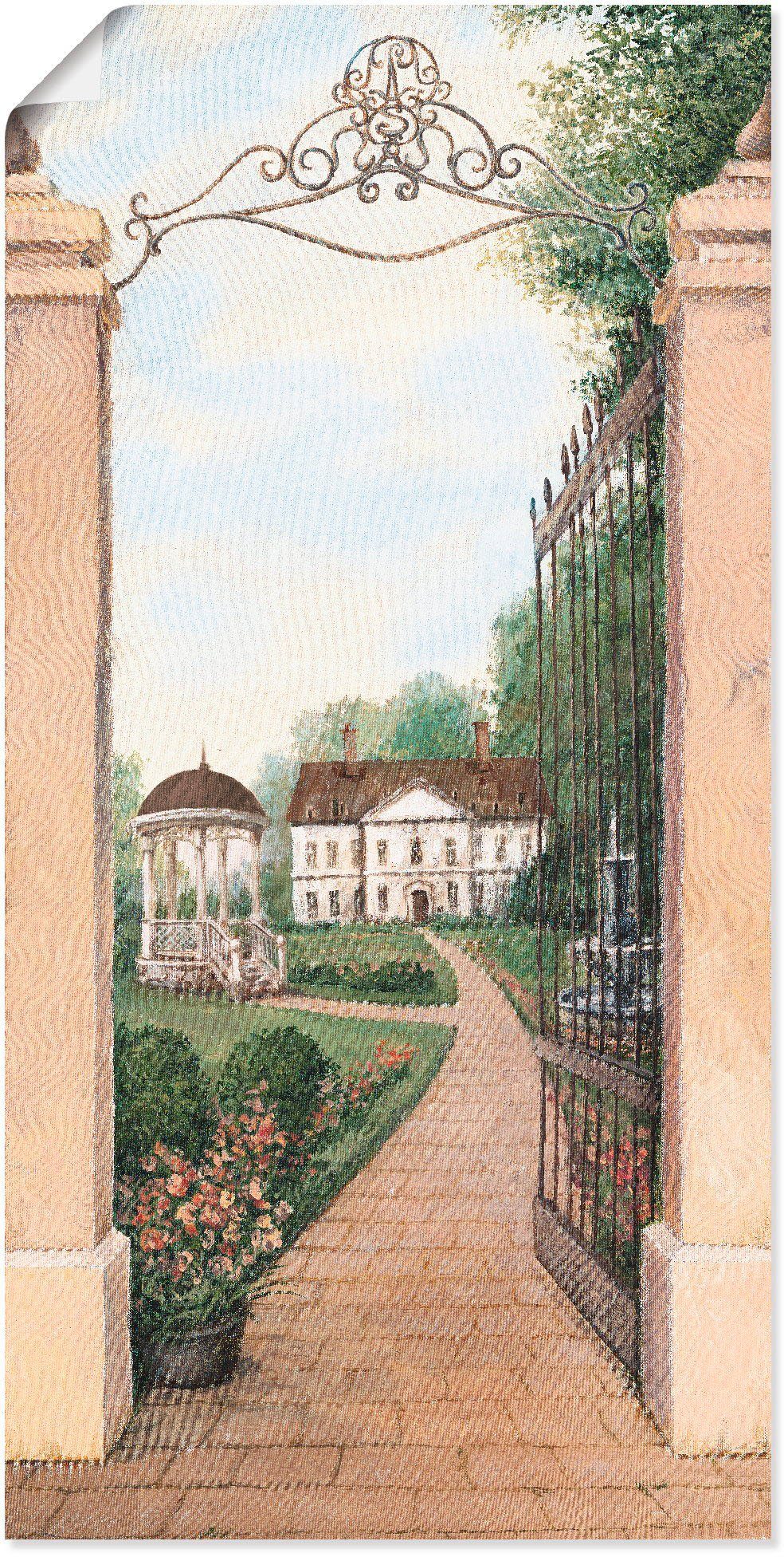 Artland Wandbild Blick auf Gutshaus, Gebäude (1 St), als Alubild, Leinwandbild, Wandaufkleber oder Poster in versch. Größen