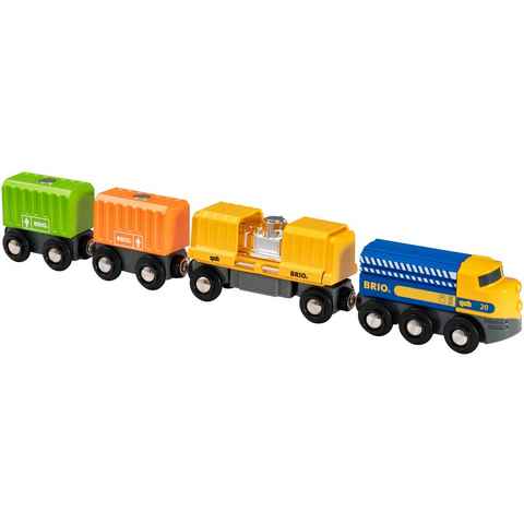 BRIO® Spielzeug-Eisenbahn Güterzug mit drei Waggons, FSC®- schützt Wald - weltweit