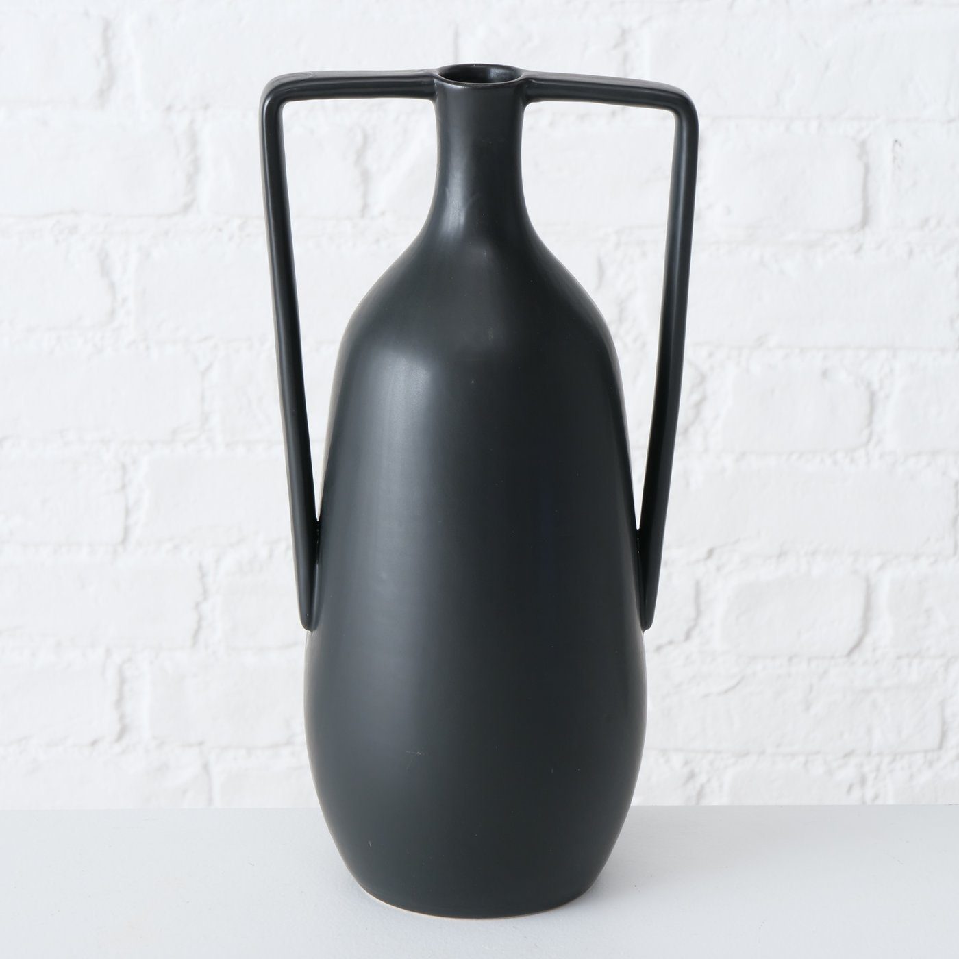 Dekovase (Steingut) BOLTZE "Melax" aus schwarz, Keramik in Vase