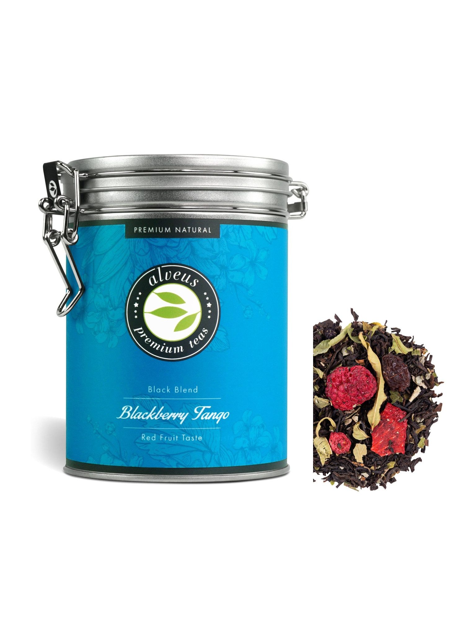 Alveus Tee Tee Alveus Blackberry Tango Schwarztee Früchte Rote Früchte 100g Dose, 1 x 100,00 g, loser Premium-Tee; natürlich aromatisiert; Rote Früchte