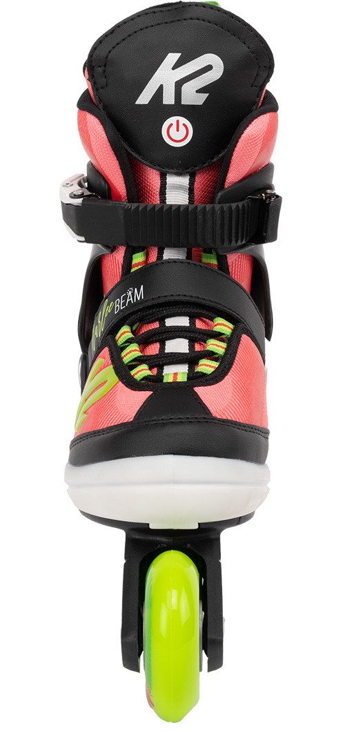 K2 Marlee Beam Inline Skates Für Mädchen – LED-Leuchten, 5-fach Größenverstellbar (L/M/S), Lila-grün