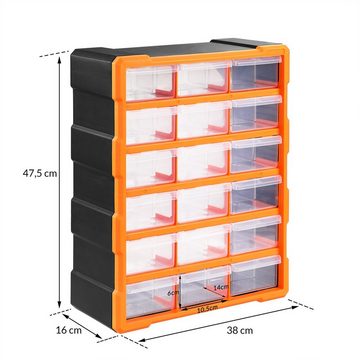 monzana Aufbewahrungsbox (49 St), 18 Schubladen 47,5x38x16cm Sortimentskasten Sortierkasten