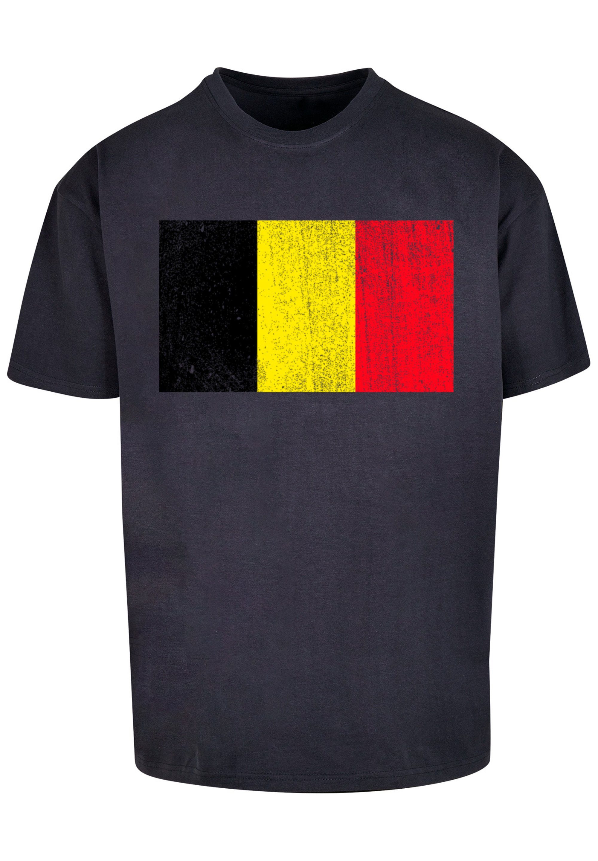 F4NT4STIC T-Shirt Flagge Print Belgium Belgien navy