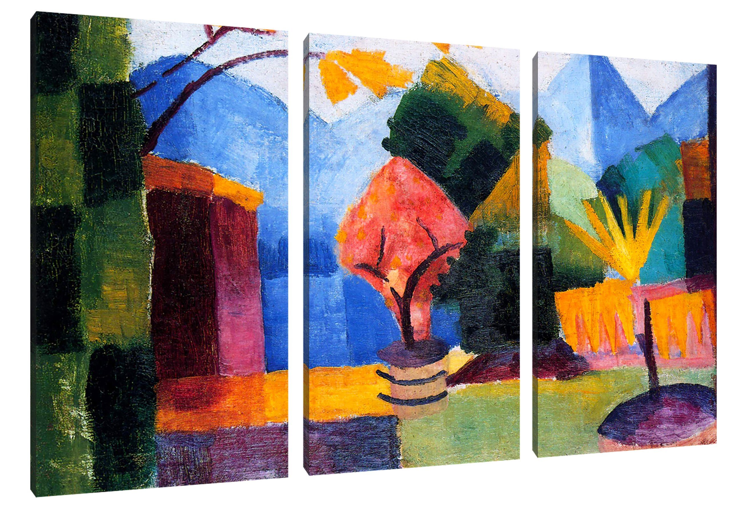 Pixxprint Leinwandbild August Macke - Garten günstig online kaufen