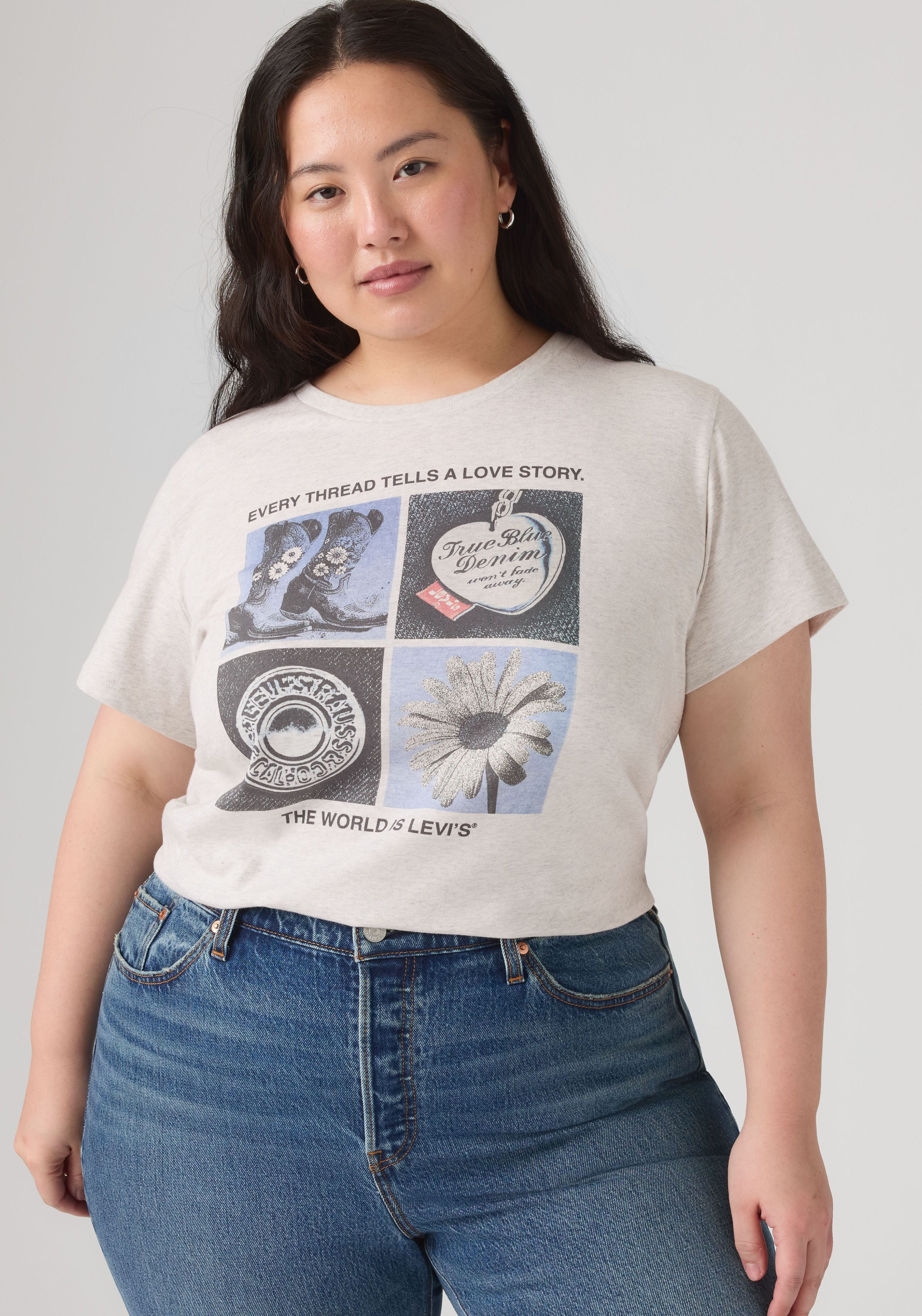 Levi's® Plus T-Shirt PL PERFECT TEE mit Logodruck – Bild 2 von 5